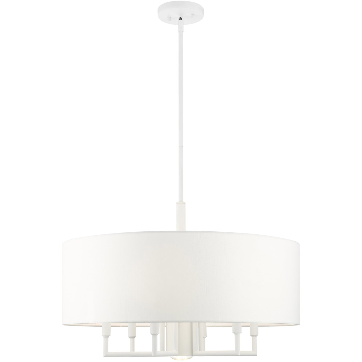 Meridian 7 Light 24 inch White Pendant Chandelier Ceiling Light
