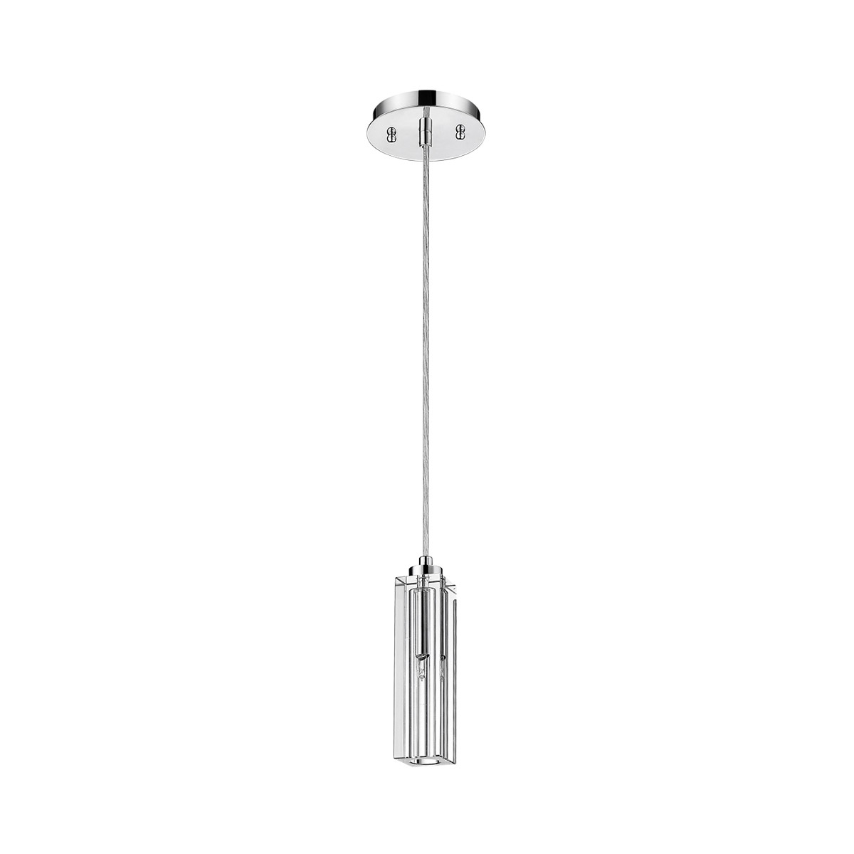 Solo Crystal 1 Light 1.5 inch Polished Chrome Pendant Ceiling Light