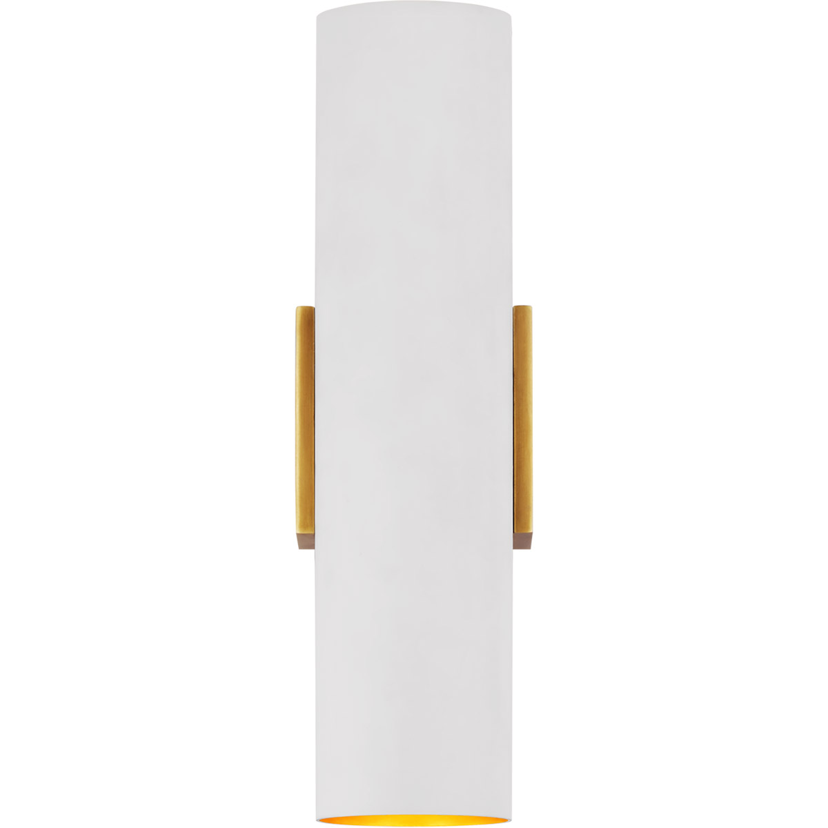 AERIN Nella LED 4.25 inch Hand-Rubbed Antique Brass and Plaster White Cylinder Sconce Wall Light, Medium