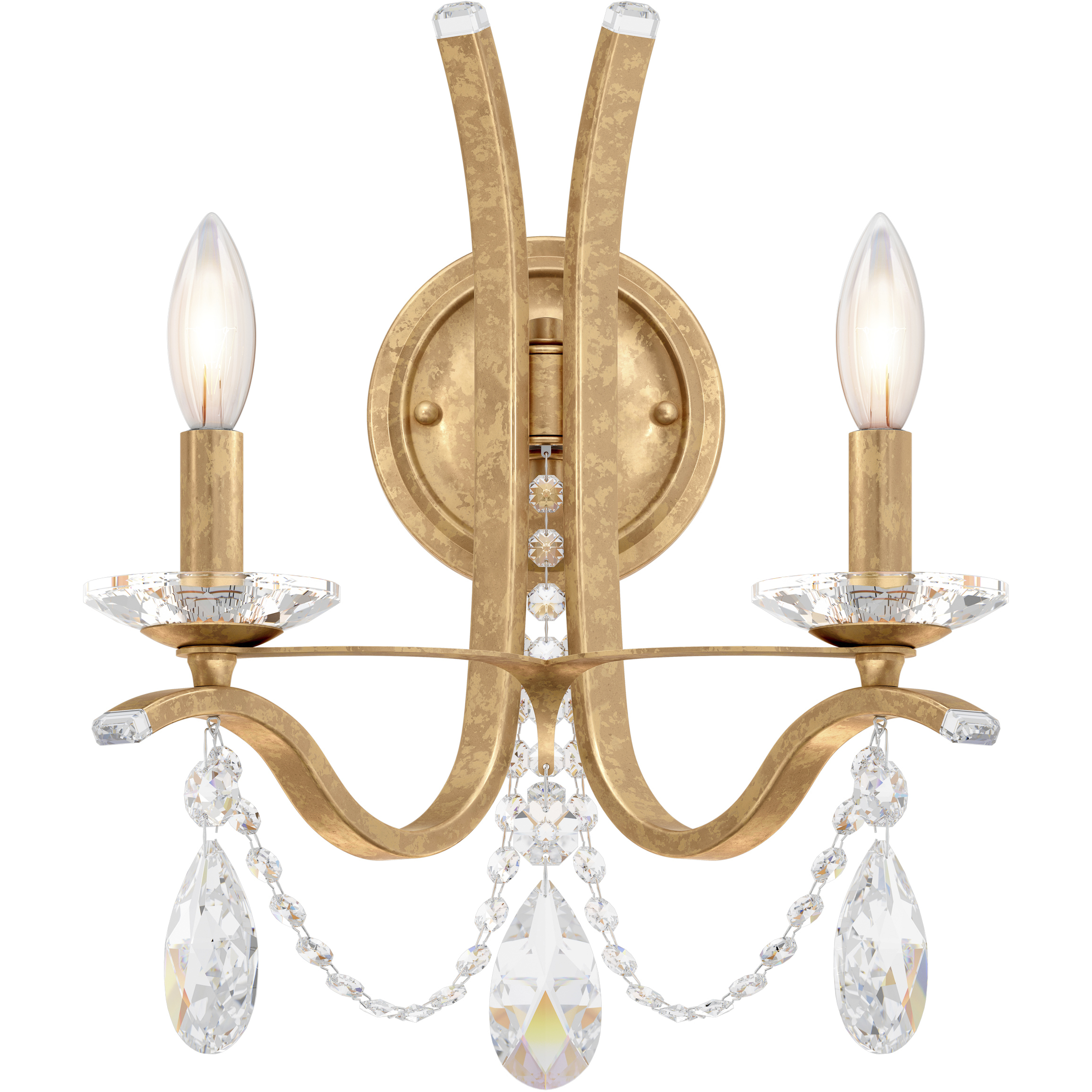 Vesca 2 Light 9 inch French Gold Wall Sconce Wall Light in Radiance