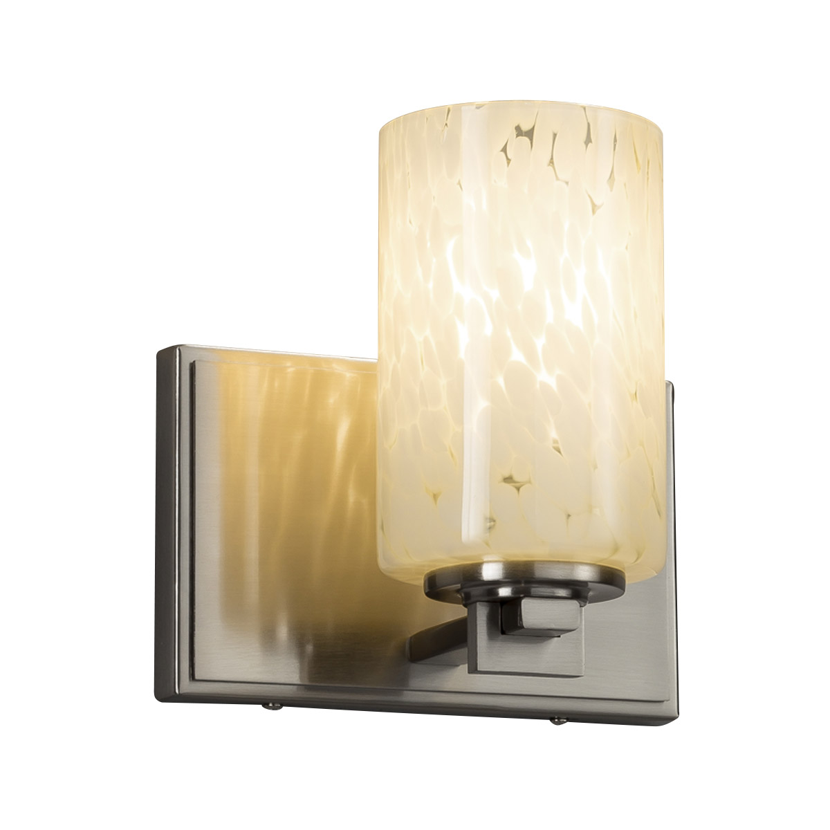 Fusion 1 Light 7 inch Wall Sconce Wall Light in Polished Chrome, Droplet, Square with Flat Rim, Incandescent