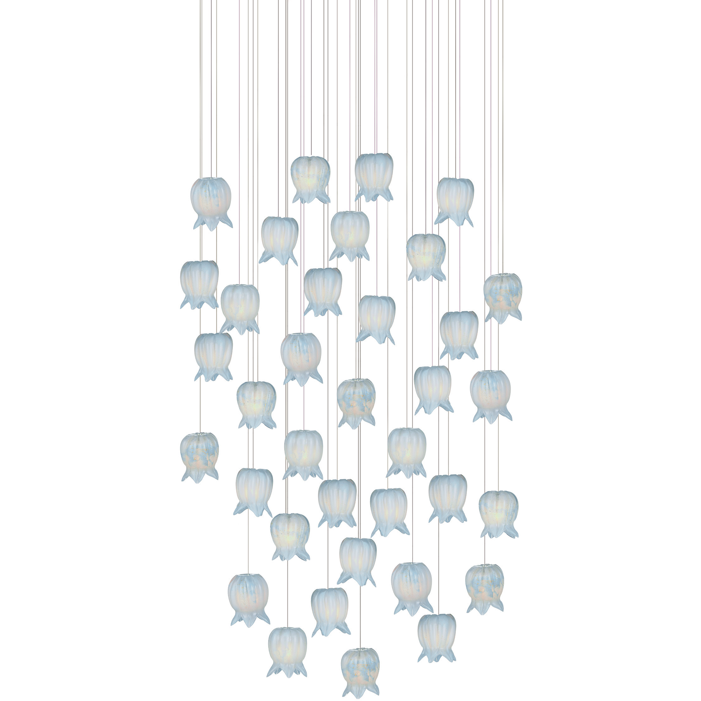 Polpo 36 Light 33 inch Silver Multi-Drop Pendant Ceiling Light