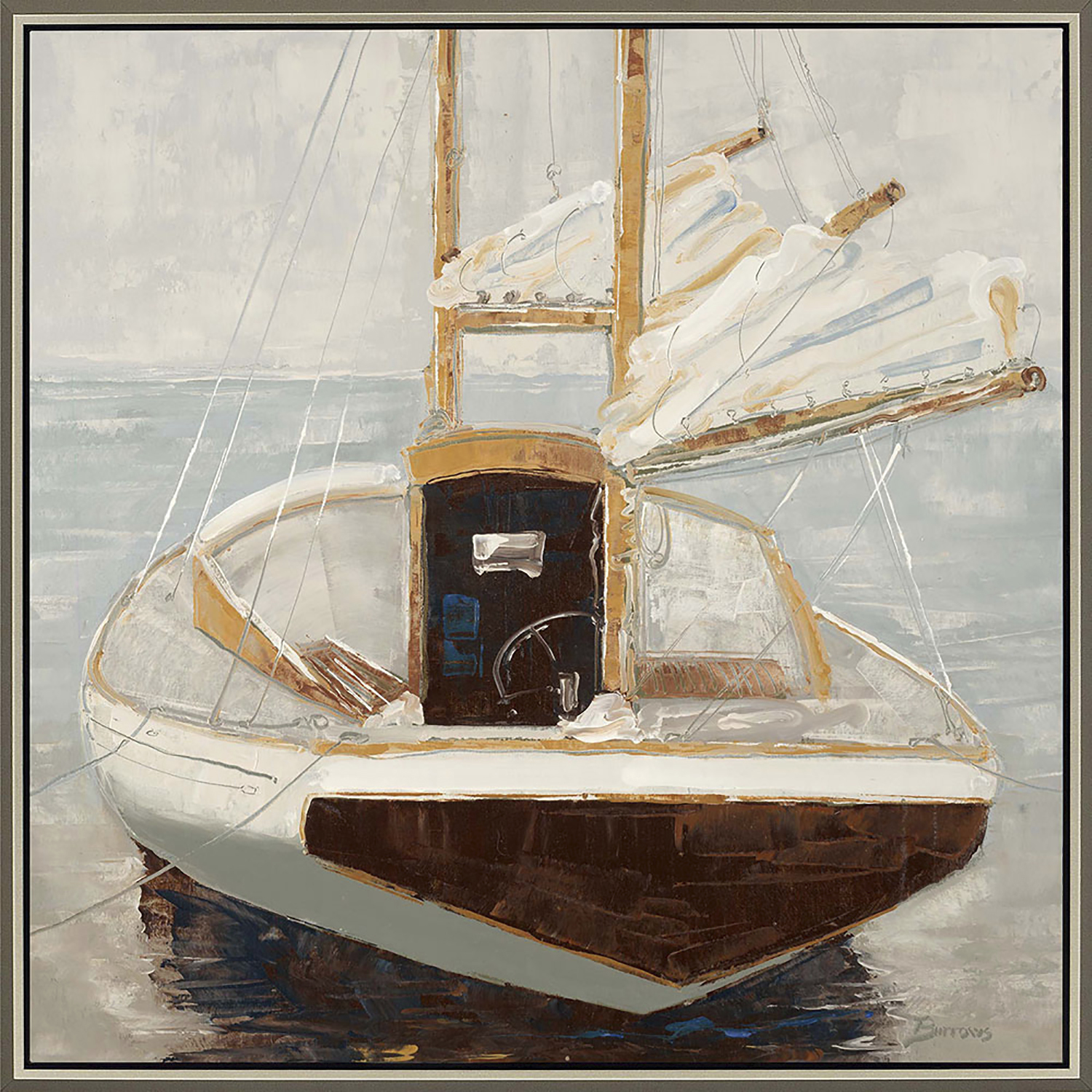 Home for the Night Multi and Brown and Gray and Beige Canvas