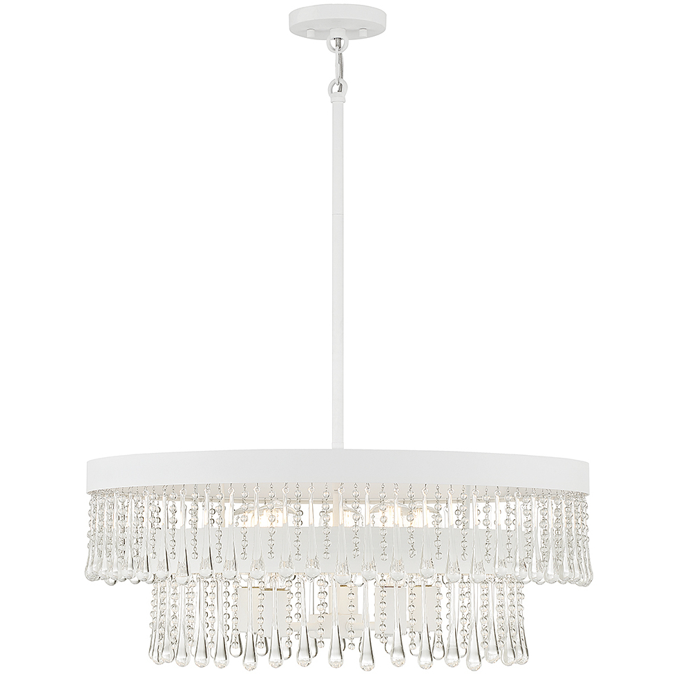 Stella 6 Light 26 inch Bisque White Pendant Ceiling Light