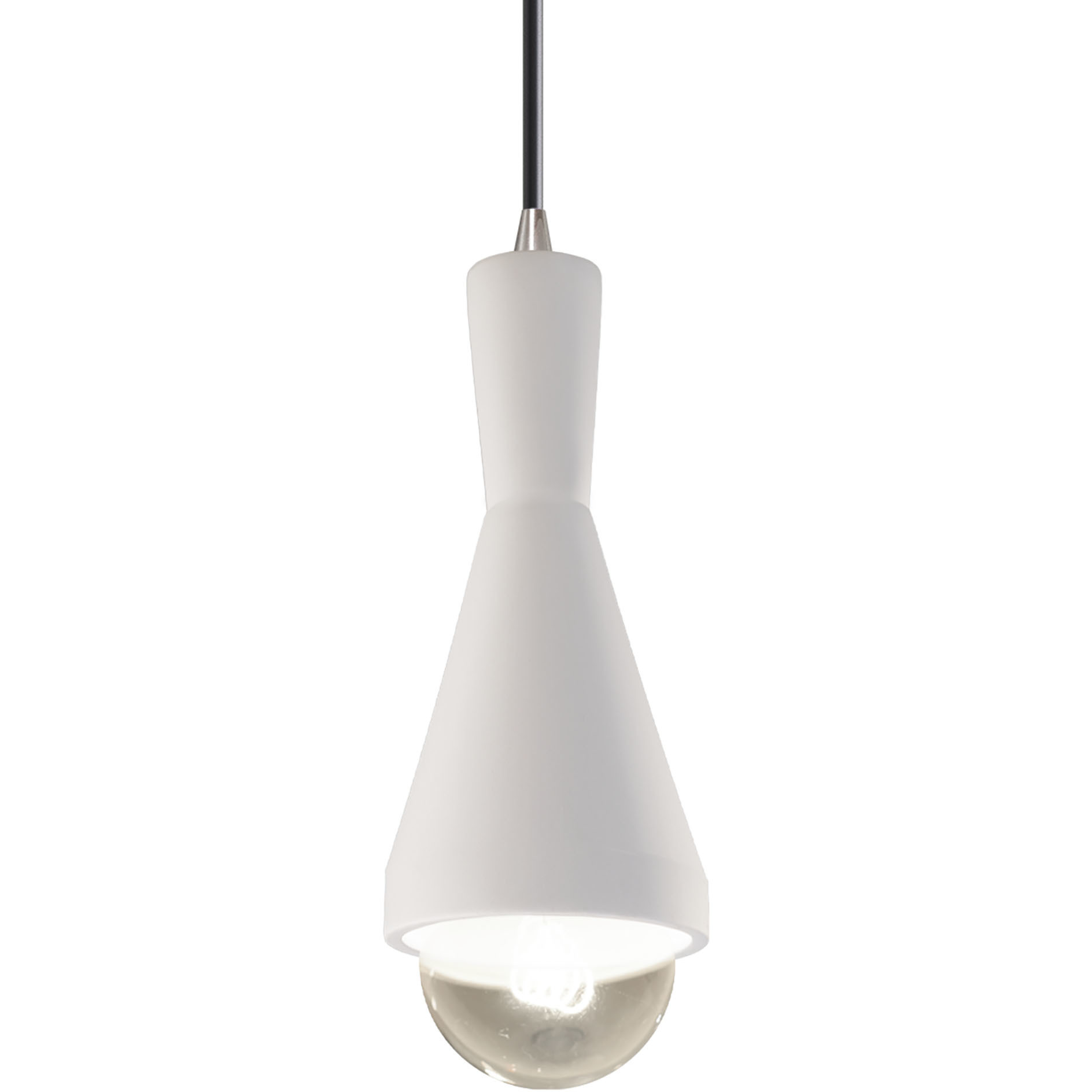 Radiance Collection LED 4.75 inch Bisque with Brushed Nickel Pendant Ceiling Light