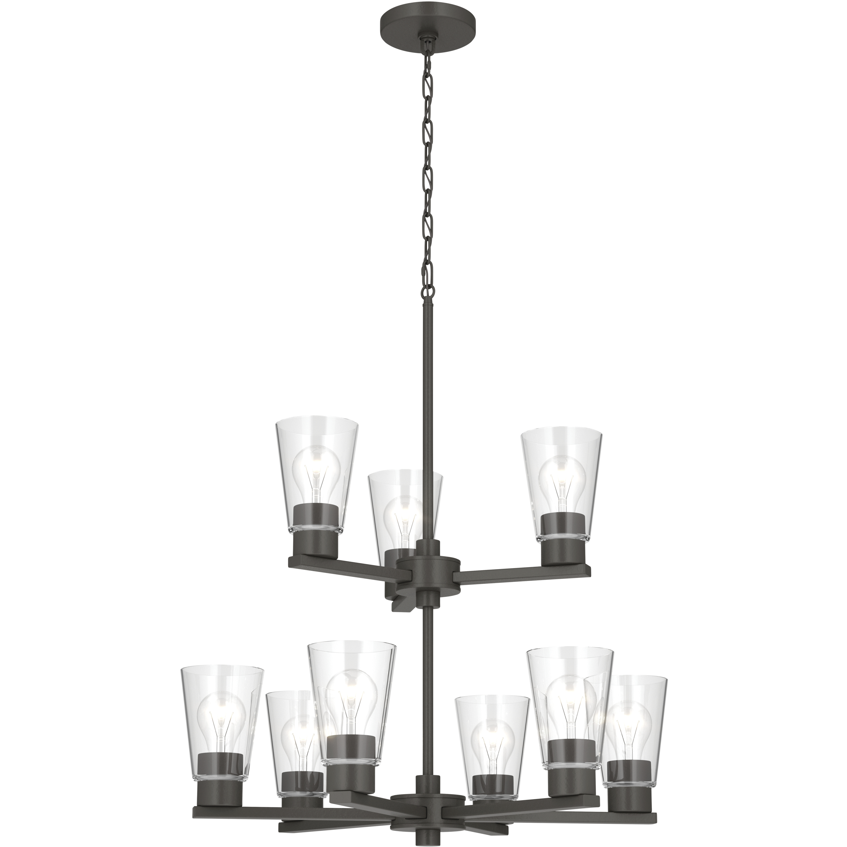 Stamos 9 Light Olde Bronze Chandelier Ceiling Light in Clear