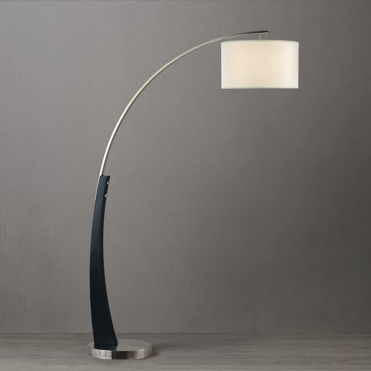 Plimpton 72 inch 9 watt Espresso and Brushed Nickel Arc Floor Lamp Portable Light