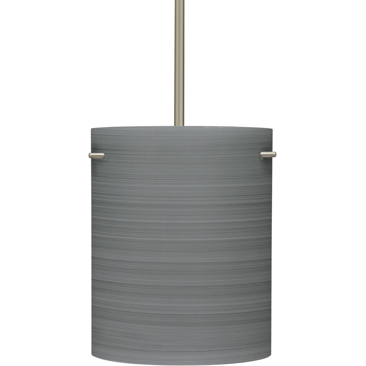 Tamburo 8 1 Light Satin Nickel Stem Pendant Ceiling Light in Incandescent, Titan Glass