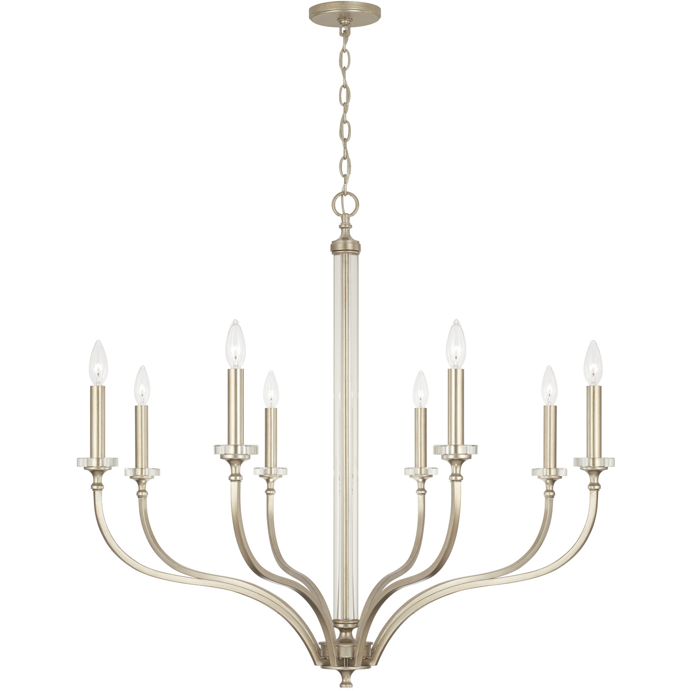 Breigh 8 Light 38 inch Brushed Champagne Chandelier Ceiling Light