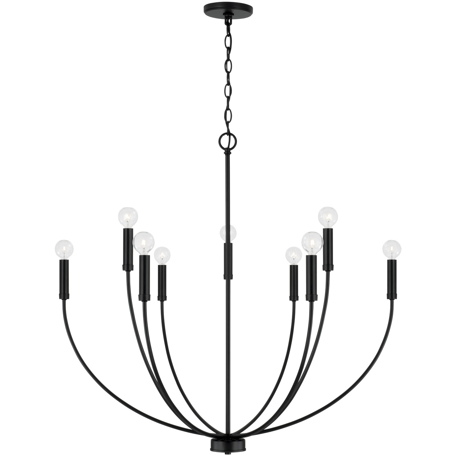 Ansley 9 Light 35.25 inch Matte Black Chandelier Ceiling Light