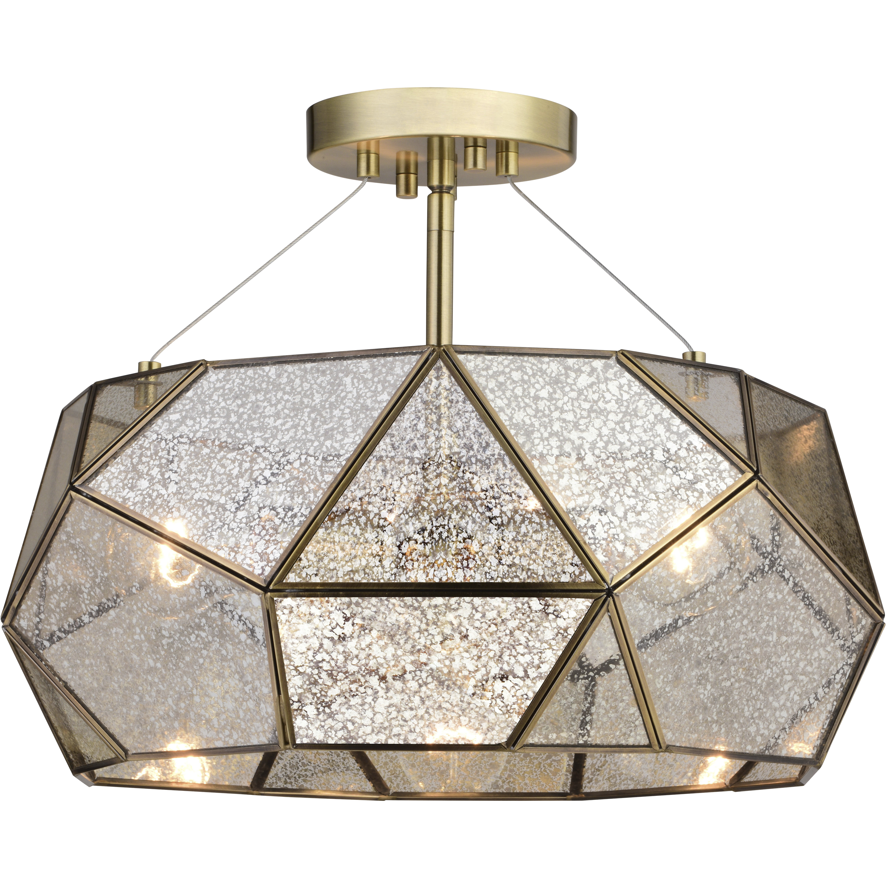 Euclid LED 16 inch Aged Brass Semi-Flush Mount Ceiling Light