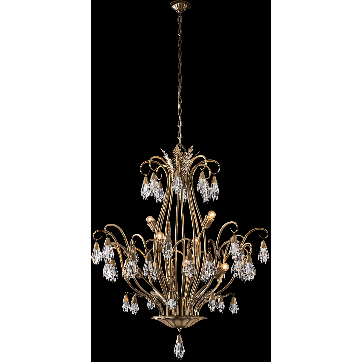 Tulipani 8 Light 38 inch Winter Brass Chandelier Foyer Light Ceiling Light