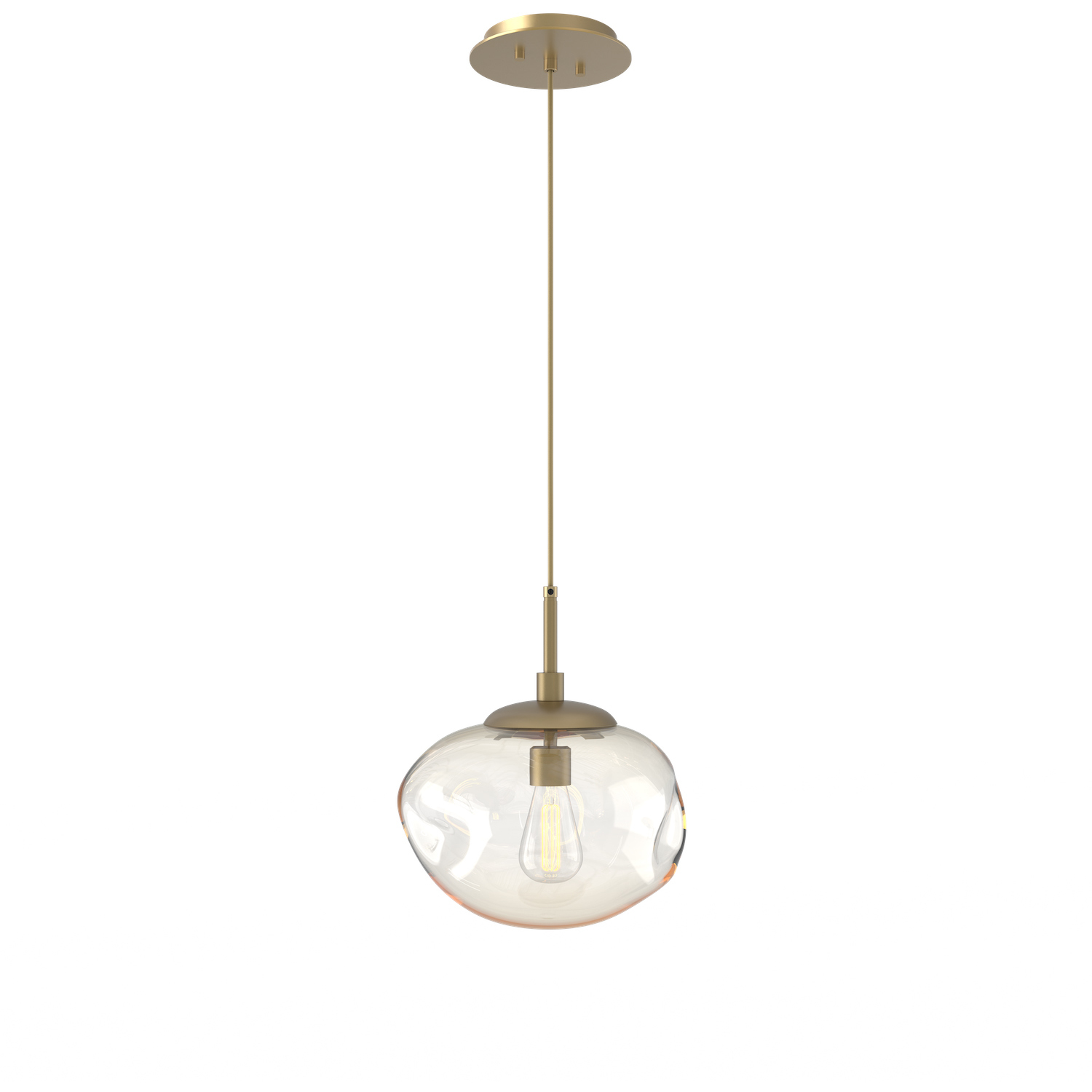 Nova Incandescent 1 Light 10 inch Gilded Brass Pendant Ceiling Light in Amber