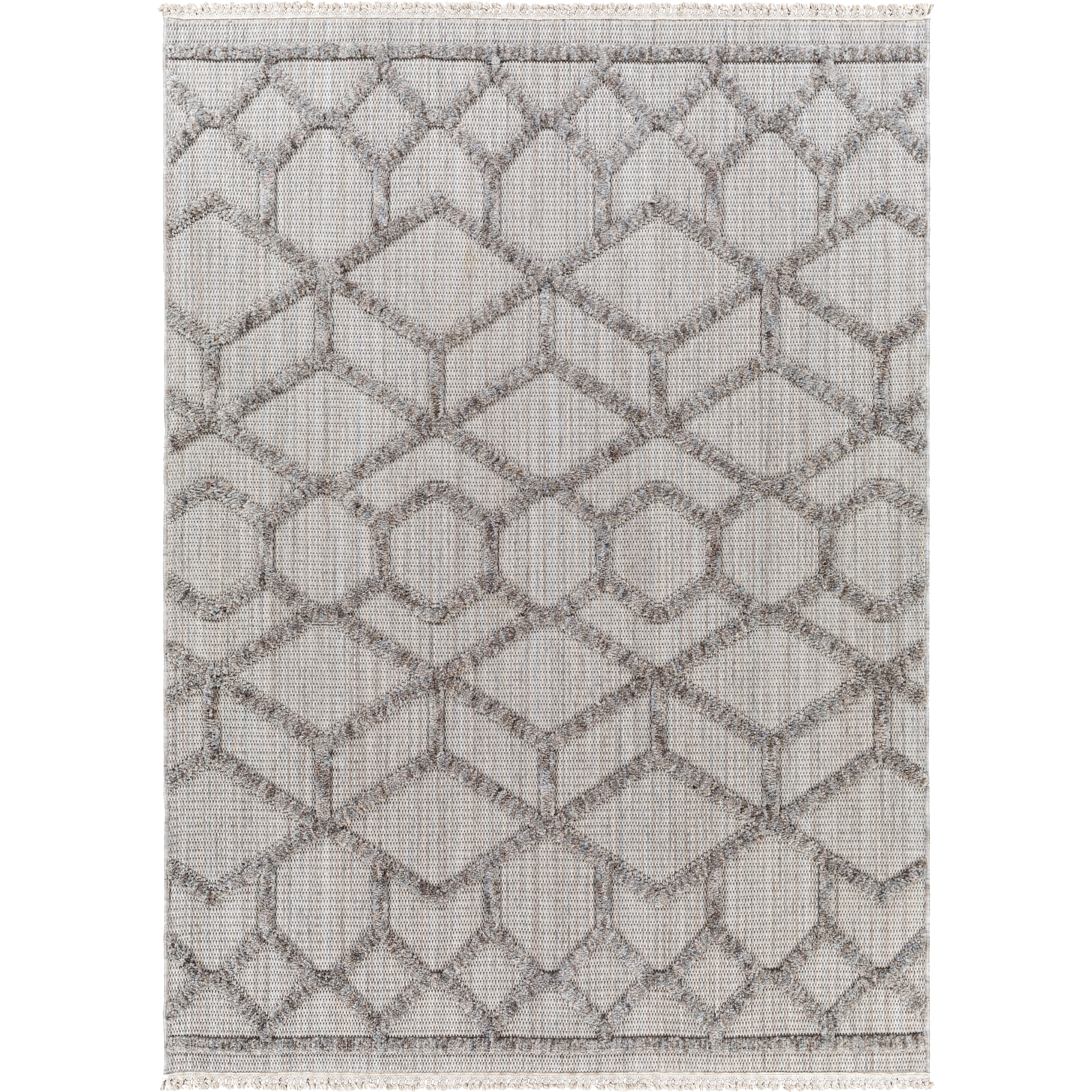 Zaragoza 84 X 63 inch Light Gray Rug, Rectangle