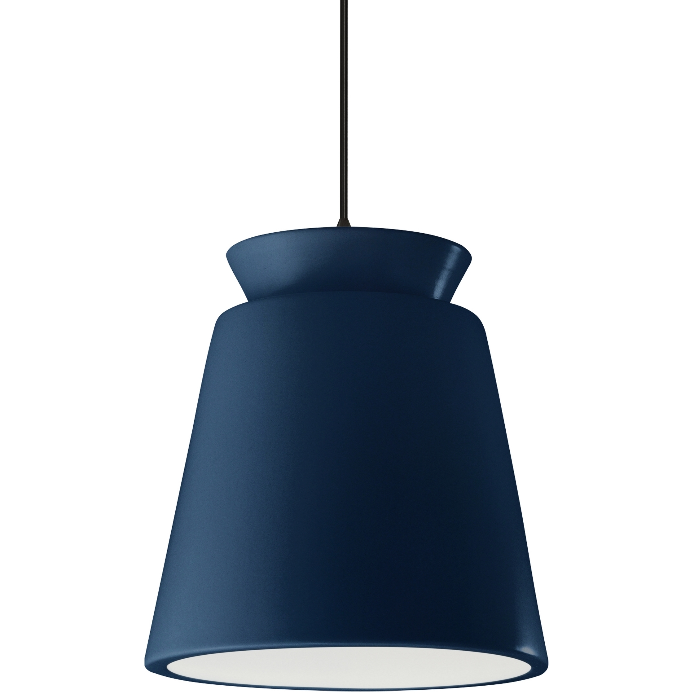 Radiance Collection - Trapezoid LED 13.5 inch Midnight Sky with Matte White internal finish Pendant Ceiling Light in Matte Black, Dedicated LED, Midnight Sky/Matte White, Black, Form+Finish+Function