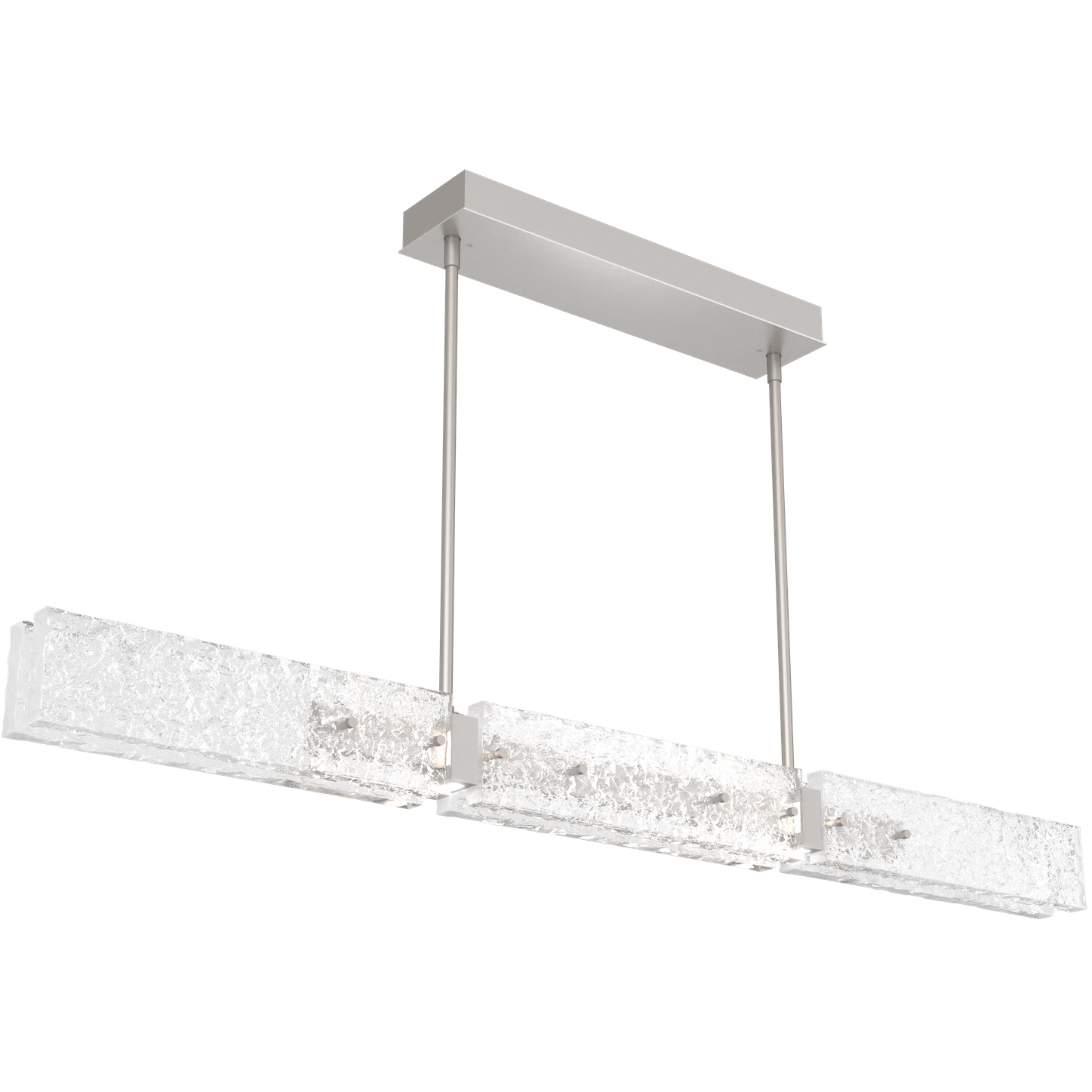 Glacier LED 50.9 inch Beige Silver Linear Pendant Ceiling Light in 3000K LED, Metallic Beige Silver, Dining