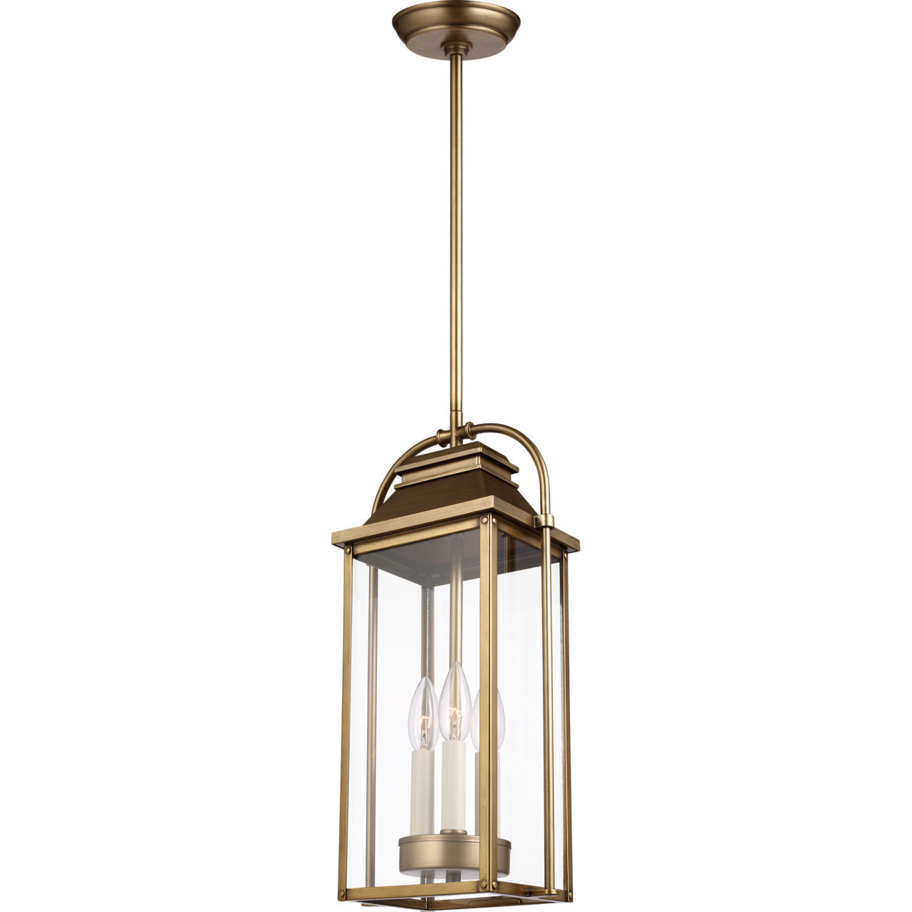 Sean Lavin Wellsworth 3 Light 8.5 inch Painted Distressed Brass Outdoor Pendant
