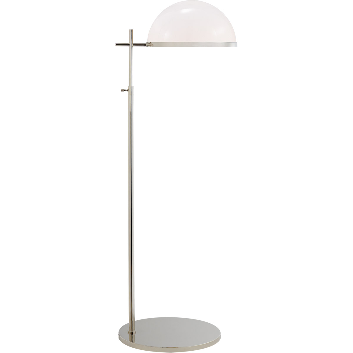 Kelly Wearstler Dulcet 43.5 inch 60 watt Polished Nickel Pharmacy Floor Lamp Portable Light in White Glass, Medium