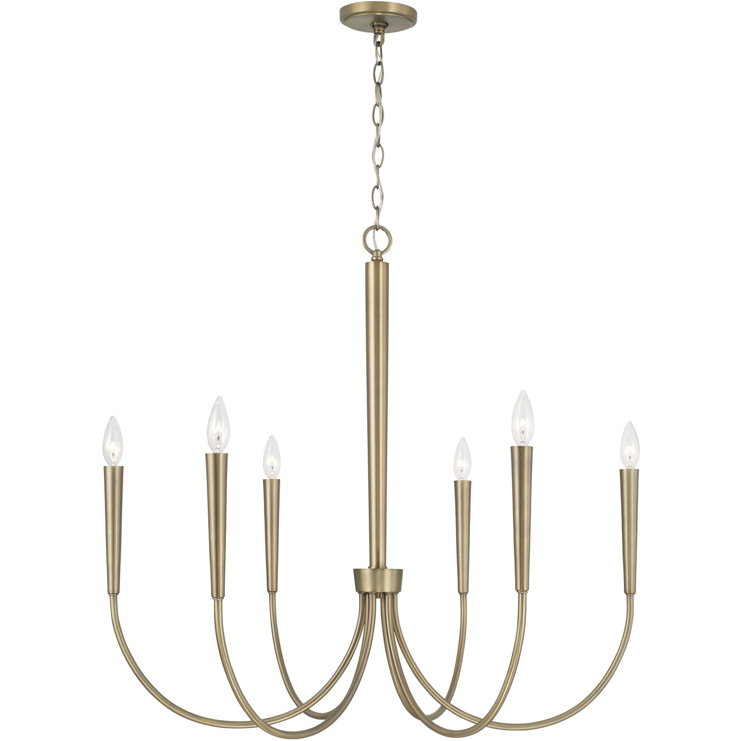 Holden 6 Light 33 inch Aged Brass Chandelier Ceiling Light