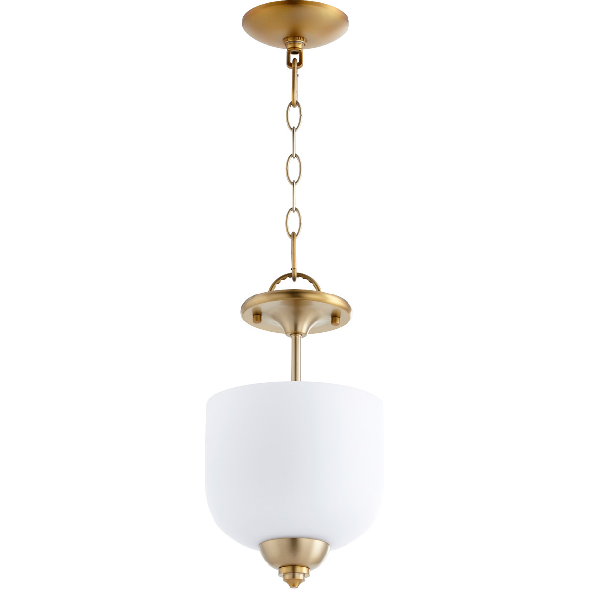Richmond 3 Light 8 inch Aged Brass Dual Mount Ceiling Light in Satin Opal