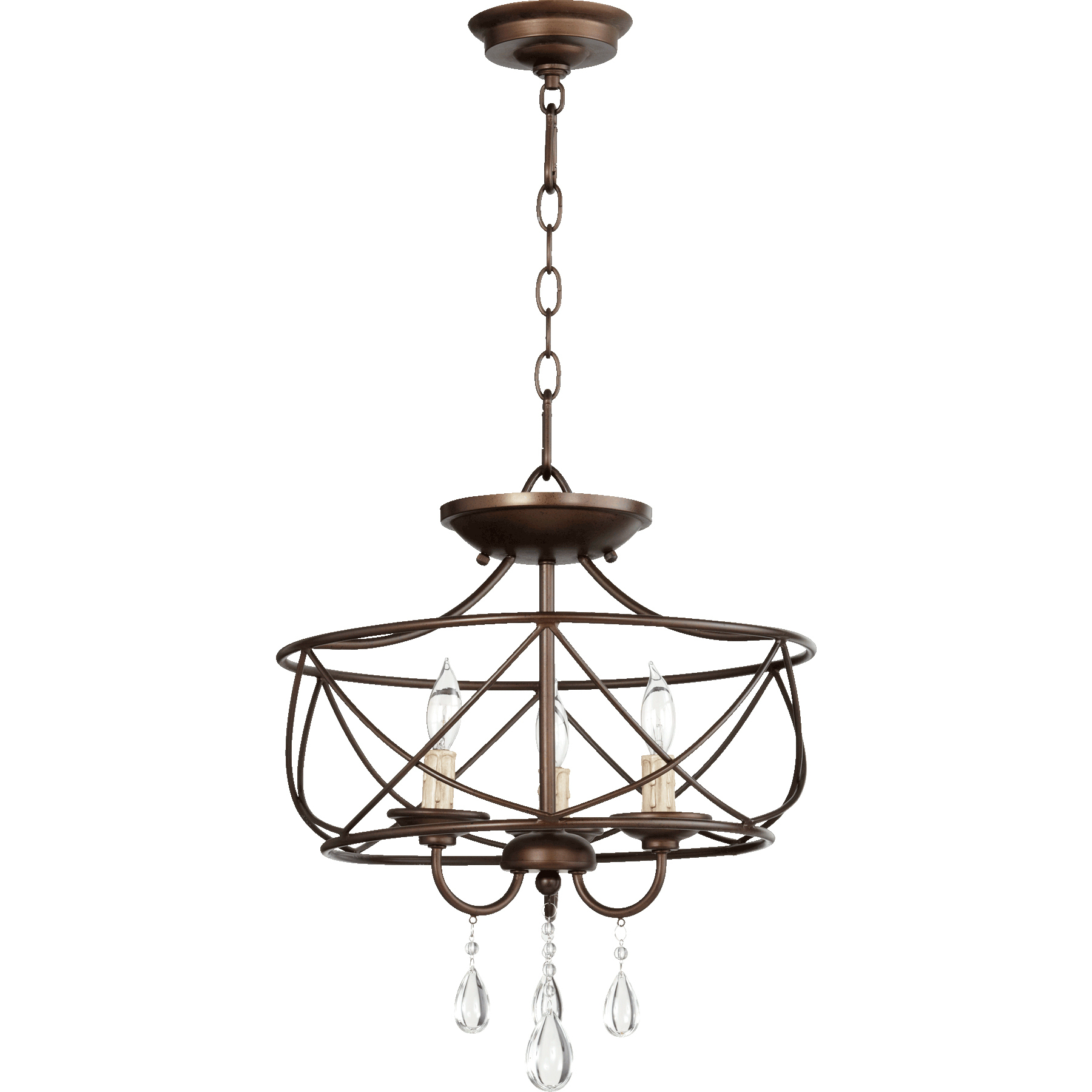 Cilia 3 Light 16 inch Oiled Bronze Dual Mount Ceiling Light