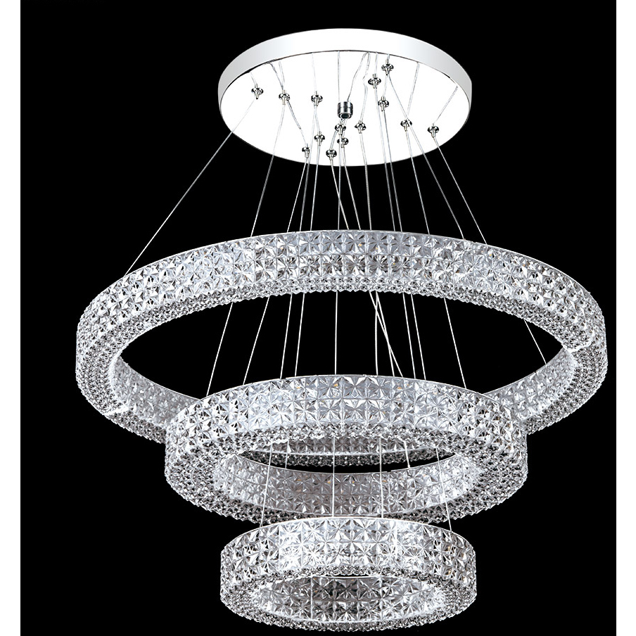 Acrylic LED 24 inch Silver Chandelier Ceiling Light