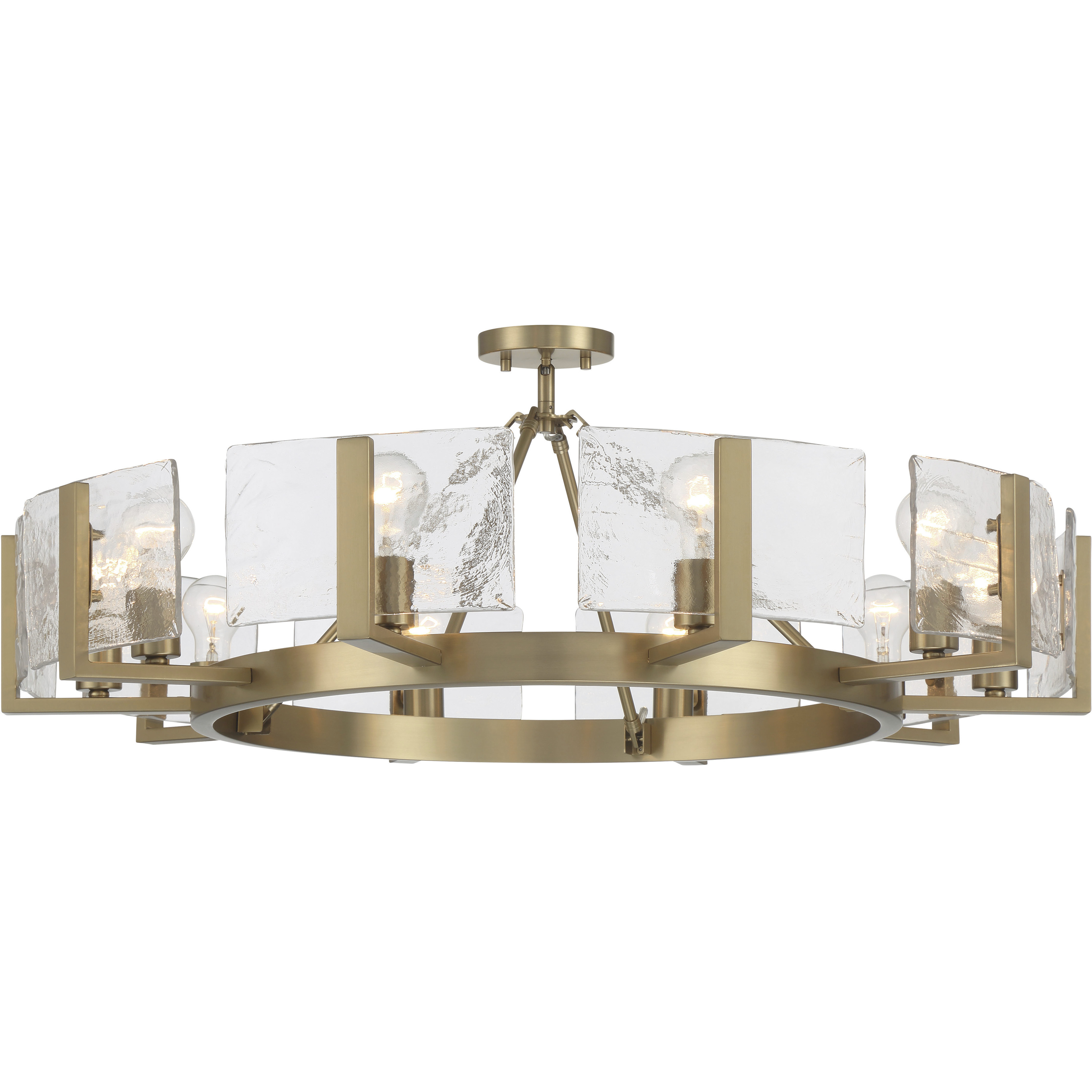 Aenon 10 Light 36 inch Brushed Champagne Brass Semi-Flush Mount Ceiling Light