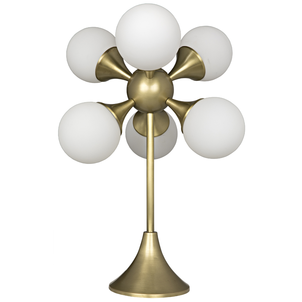 Globular 27 inch 25.00 watt Antique Brass Table Lamp Portable Light