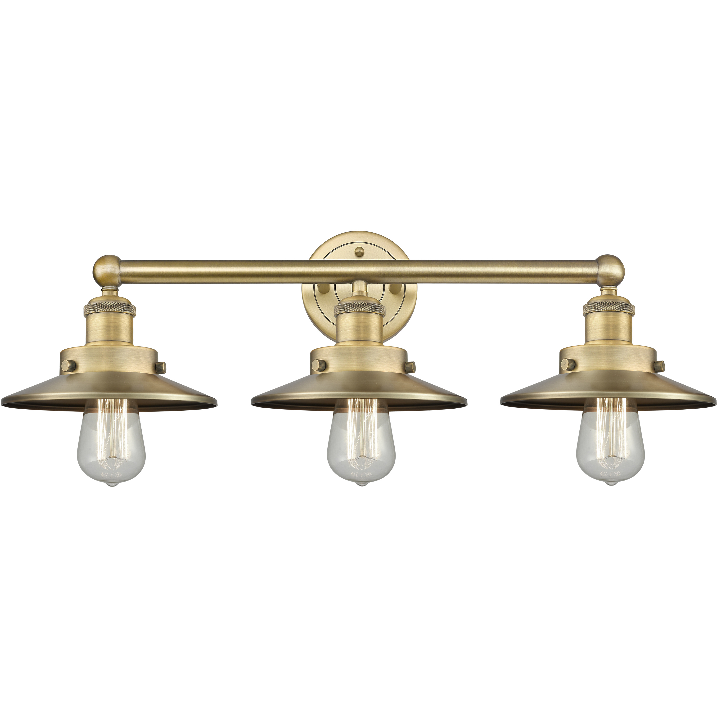 Edison 3 Light 26 inch Brushed Brass Bath Vanity Light Wall Light