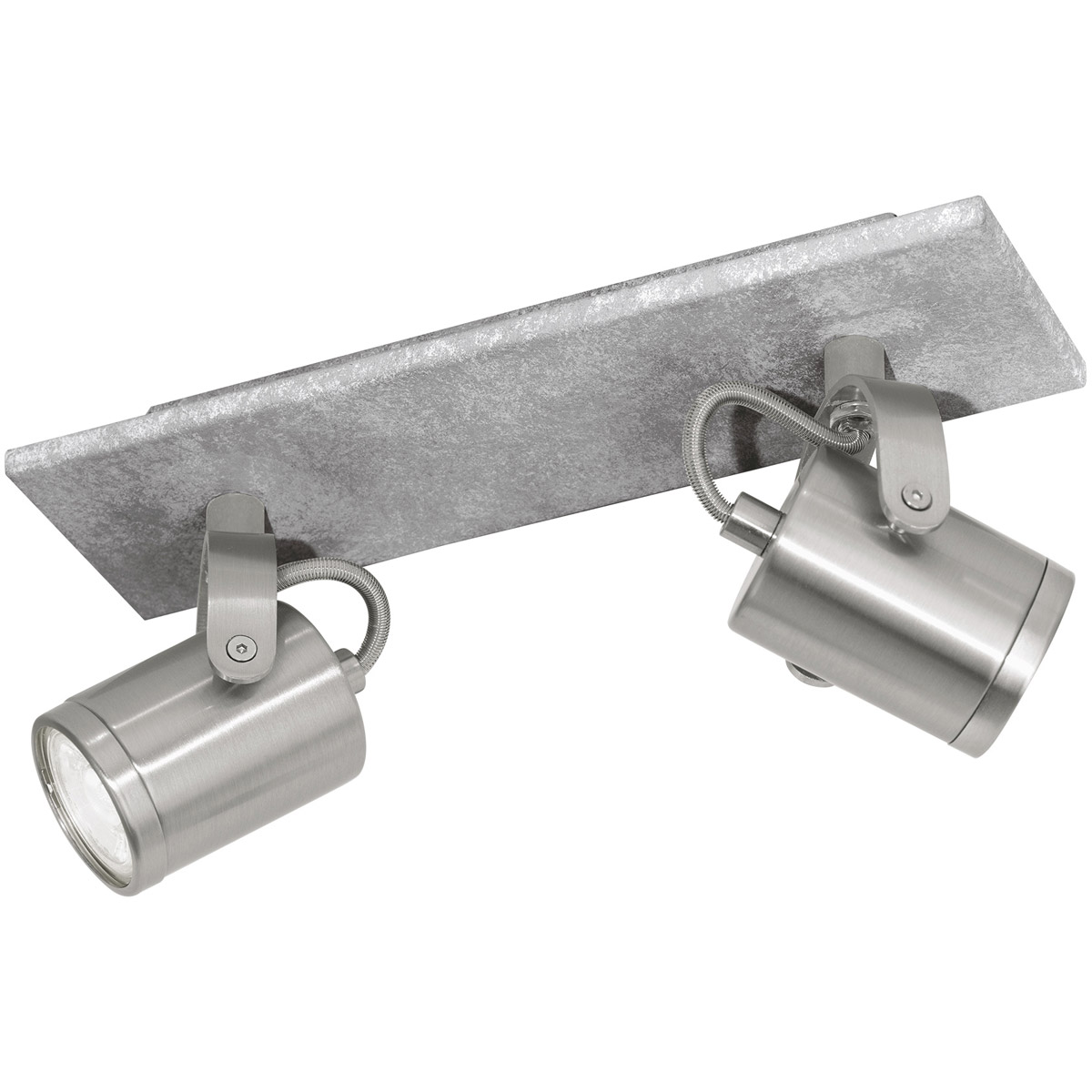 Praceta 2 Light 120 Concrete Grey and Matte Nickel with Chrome Track Light Ceiling Light