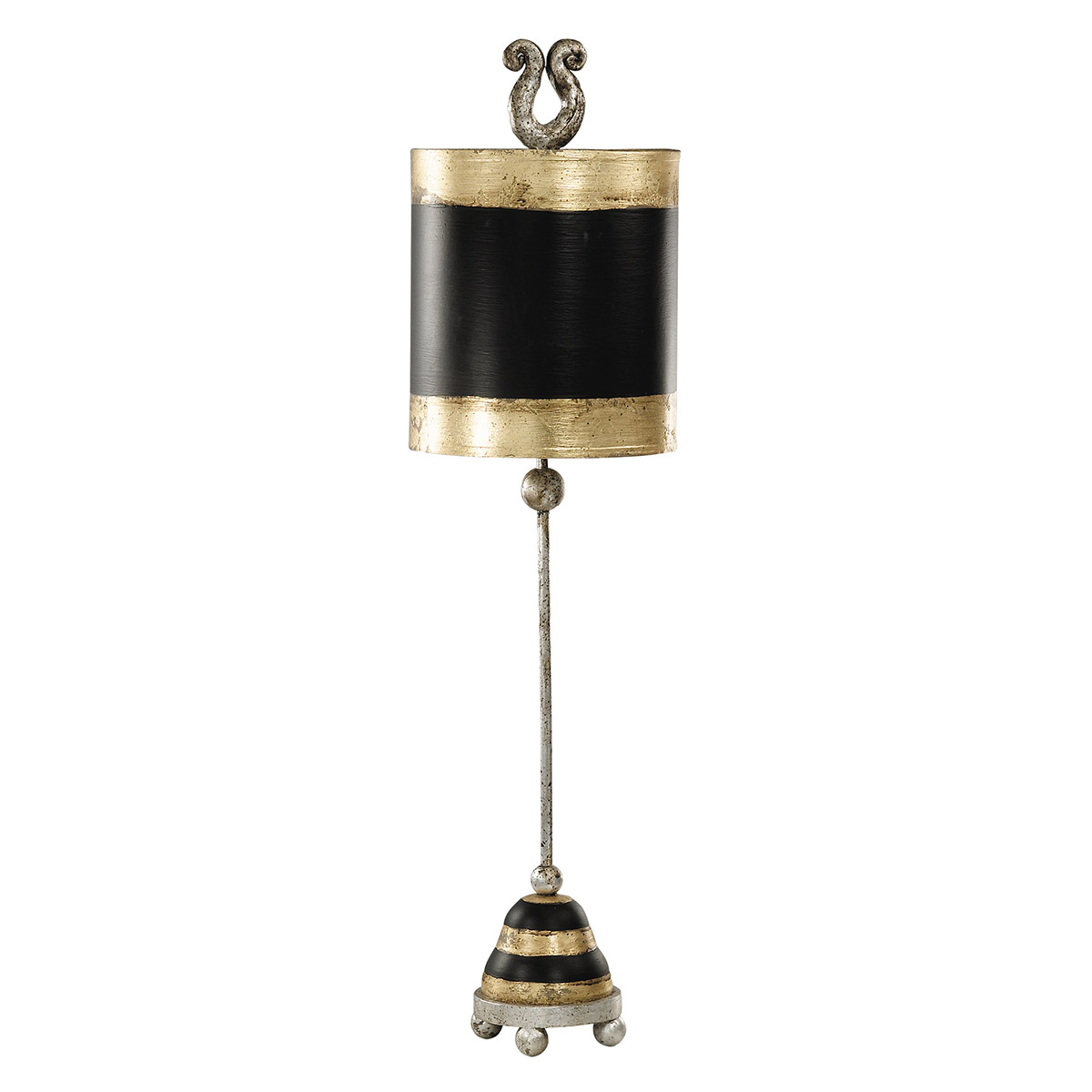 Phoenician 31 inch 60.00 watt Silver Leaf Table Lamp Portable Light, Flambeau