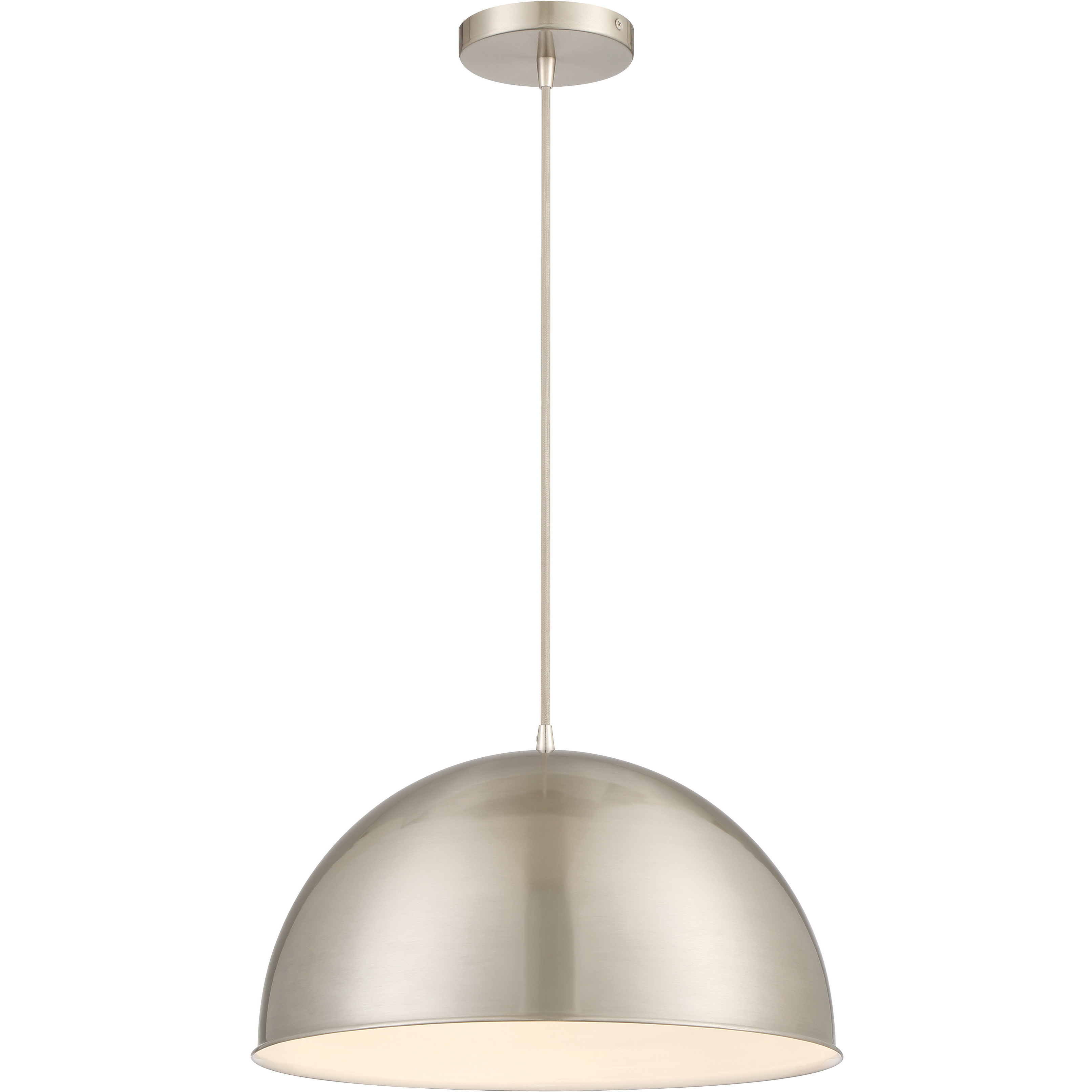 Vantage Pendants 1 Light 15.38 inch Brushed Nickel Hanging Dome Ceiling Light