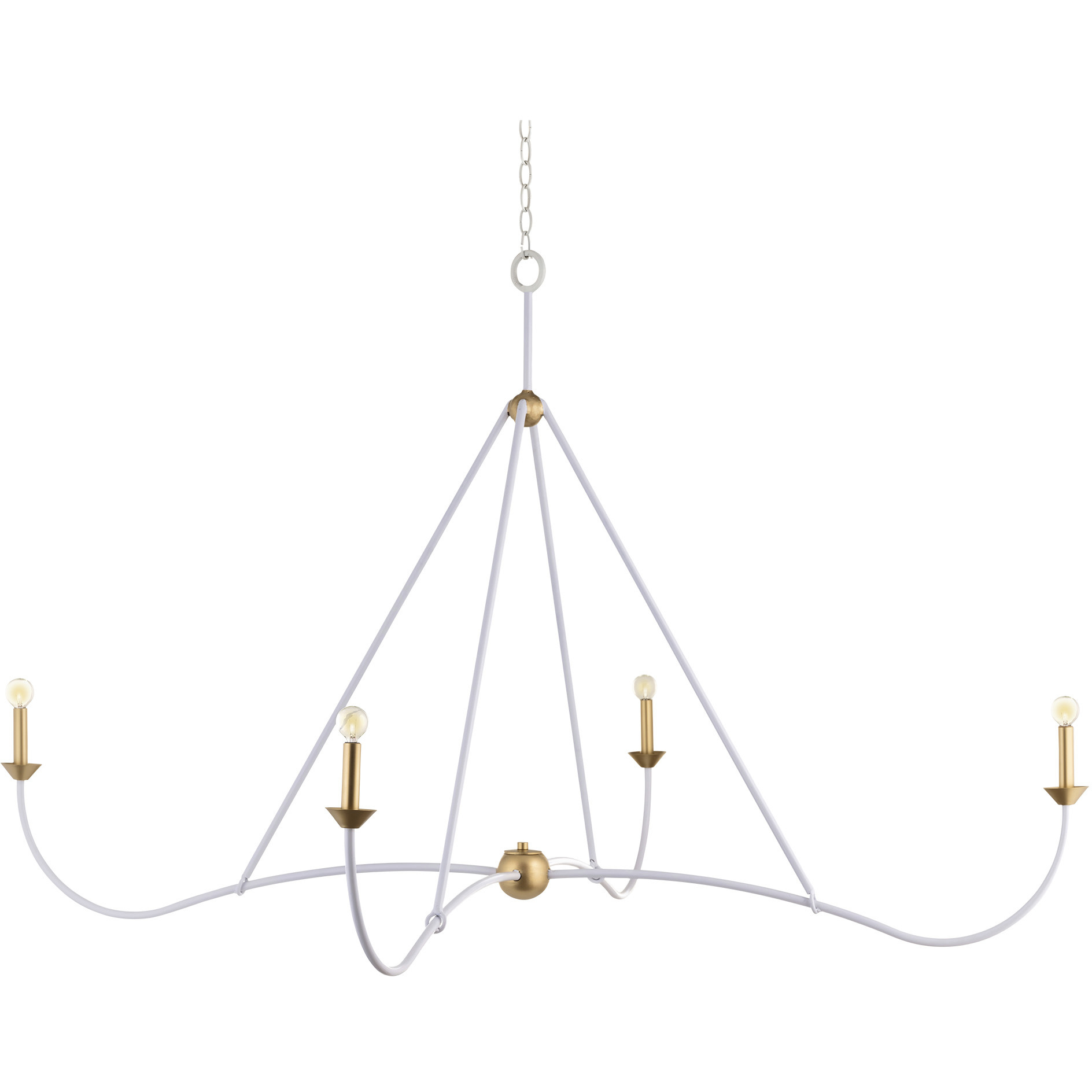 Lowcountry 4 Light Hi-Gloss White Chandelier Ceiling Light