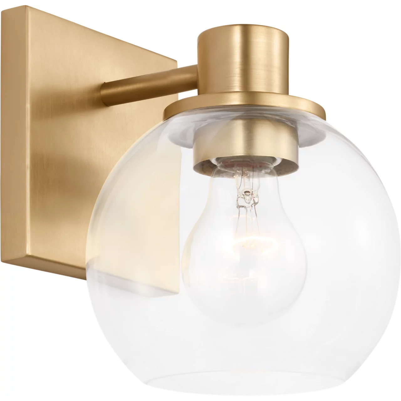 Rito 1 Light 6 inch Satin Brass Bath Light Wall Light, Small