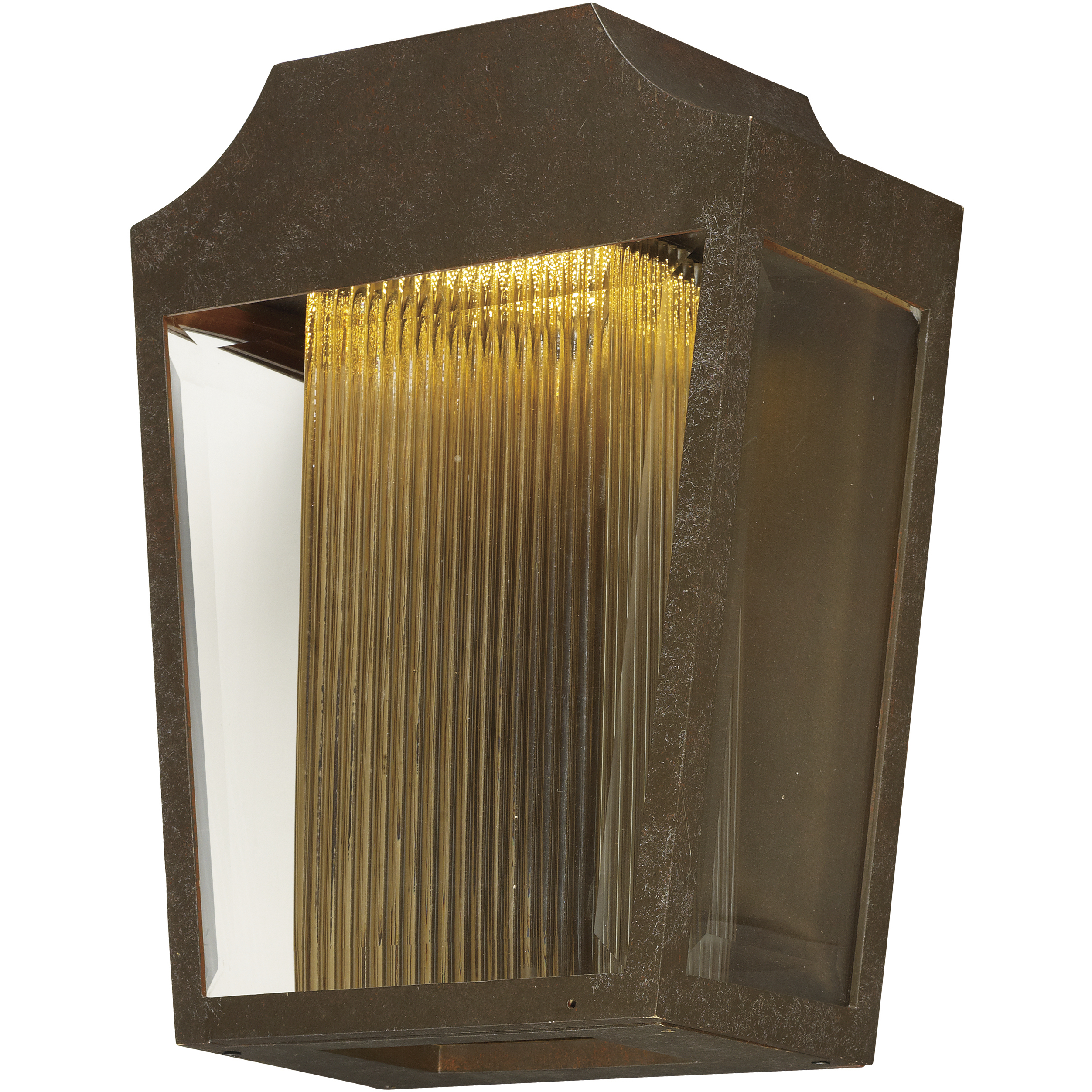 Villa LED 12.25 inch Adobe Outdoor Wall Mount in Clear and Topaz Ribbed