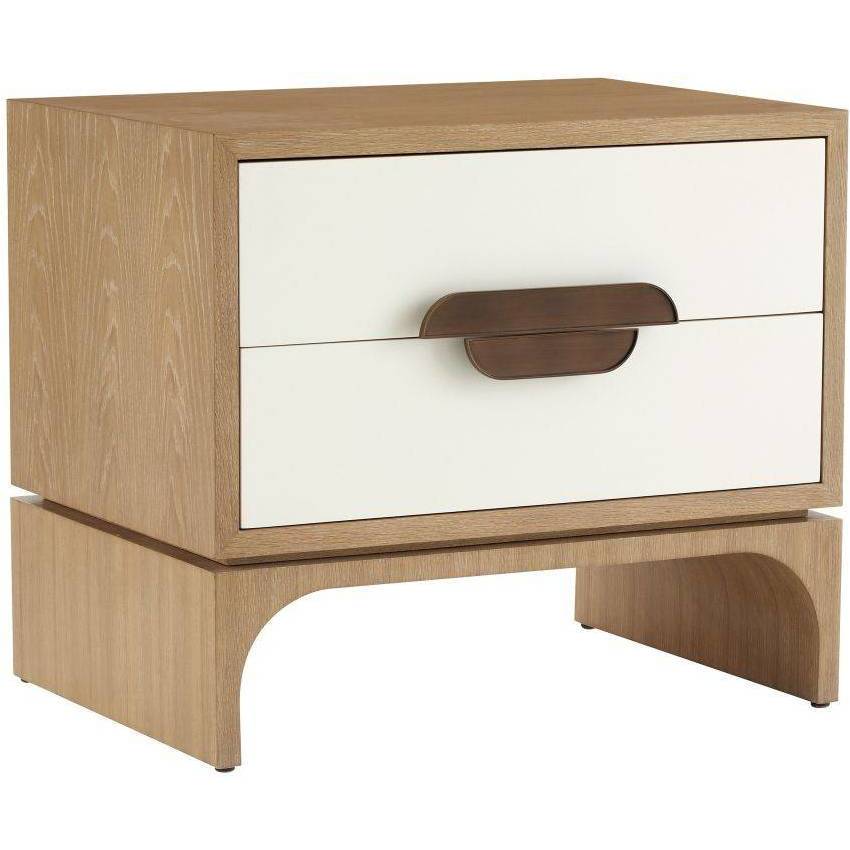 Kianna 28 X 24.5 inch Oyster and White with Heritage Brass Side Table