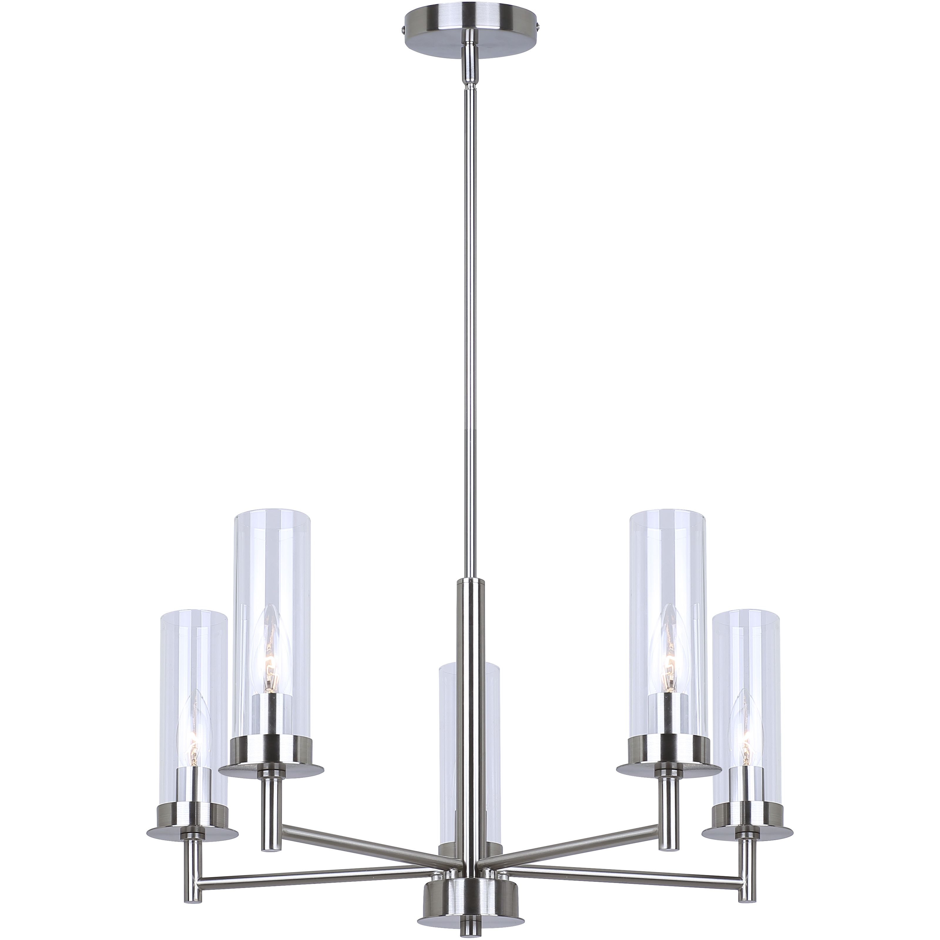 Benson 5 Light 23 inch Brushed Nickel Chandelier Ceiling Light
