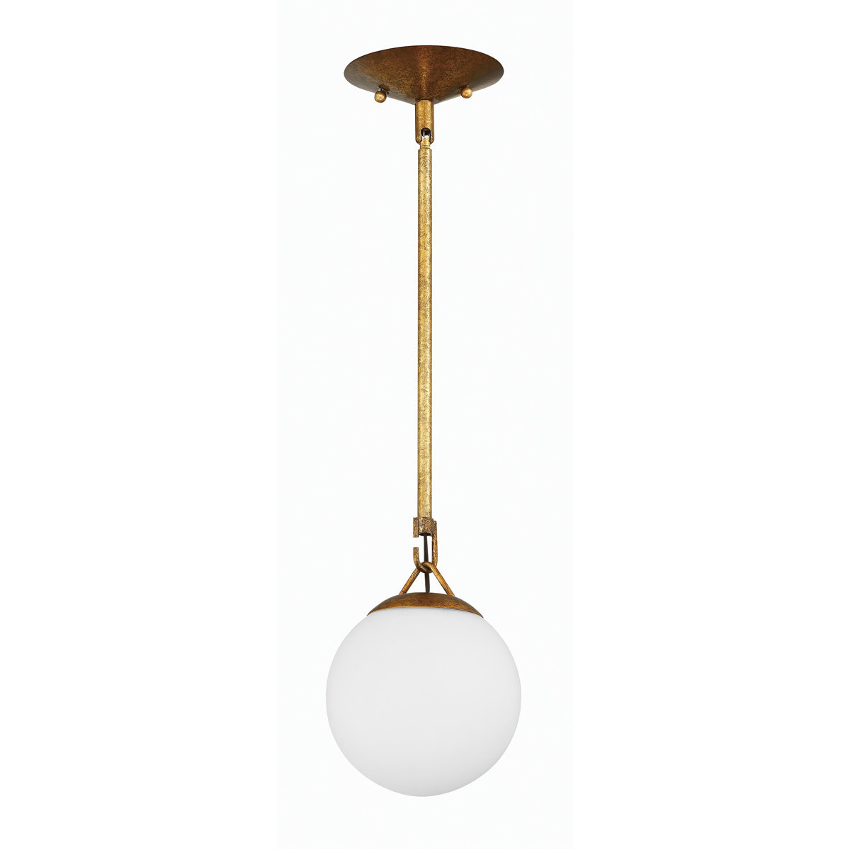 Orion 1 Light 6 inch Patina Aged Brass Mini Pendant Ceiling Light