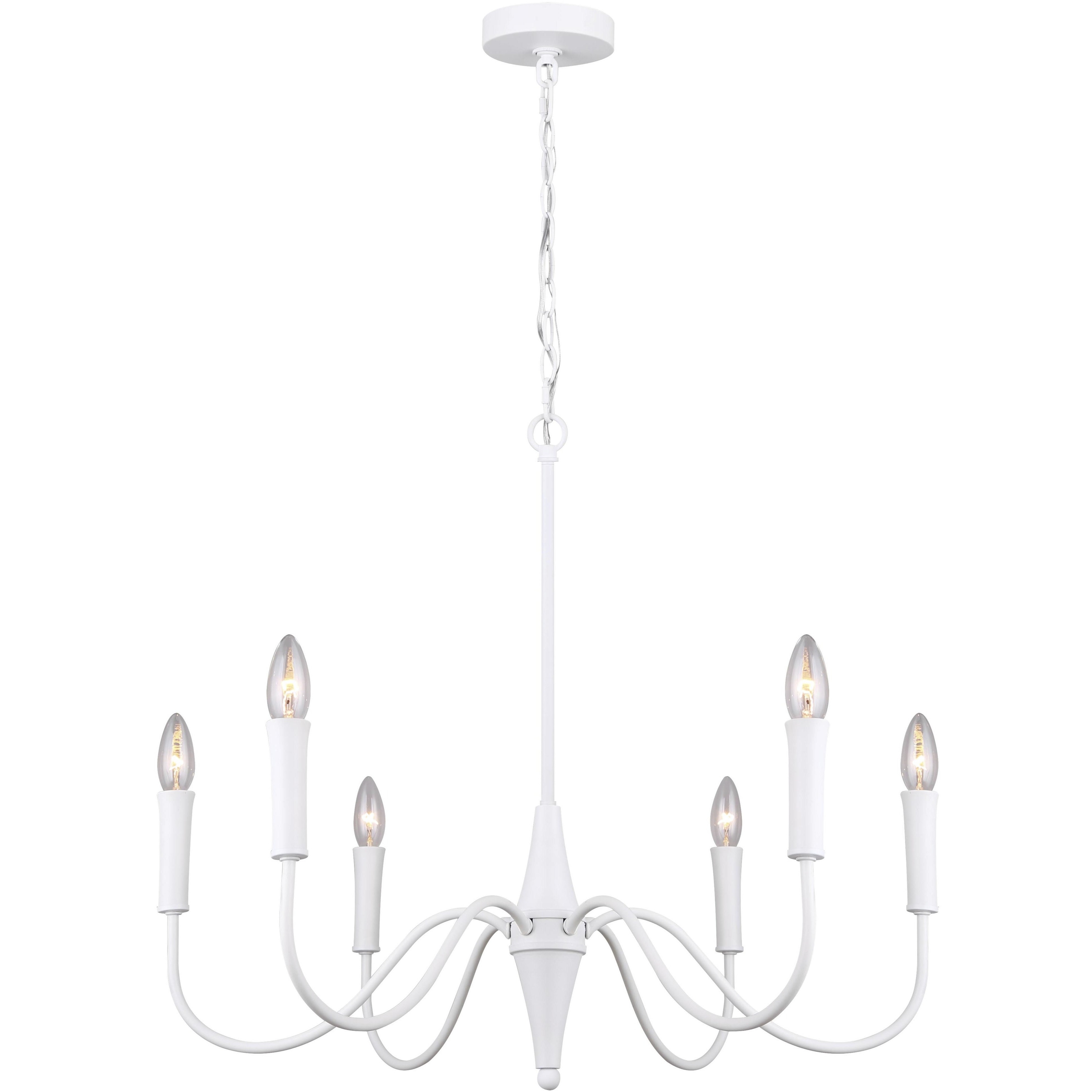 Brielle 6 Light 26 inch Matte White Chandelier Ceiling Light