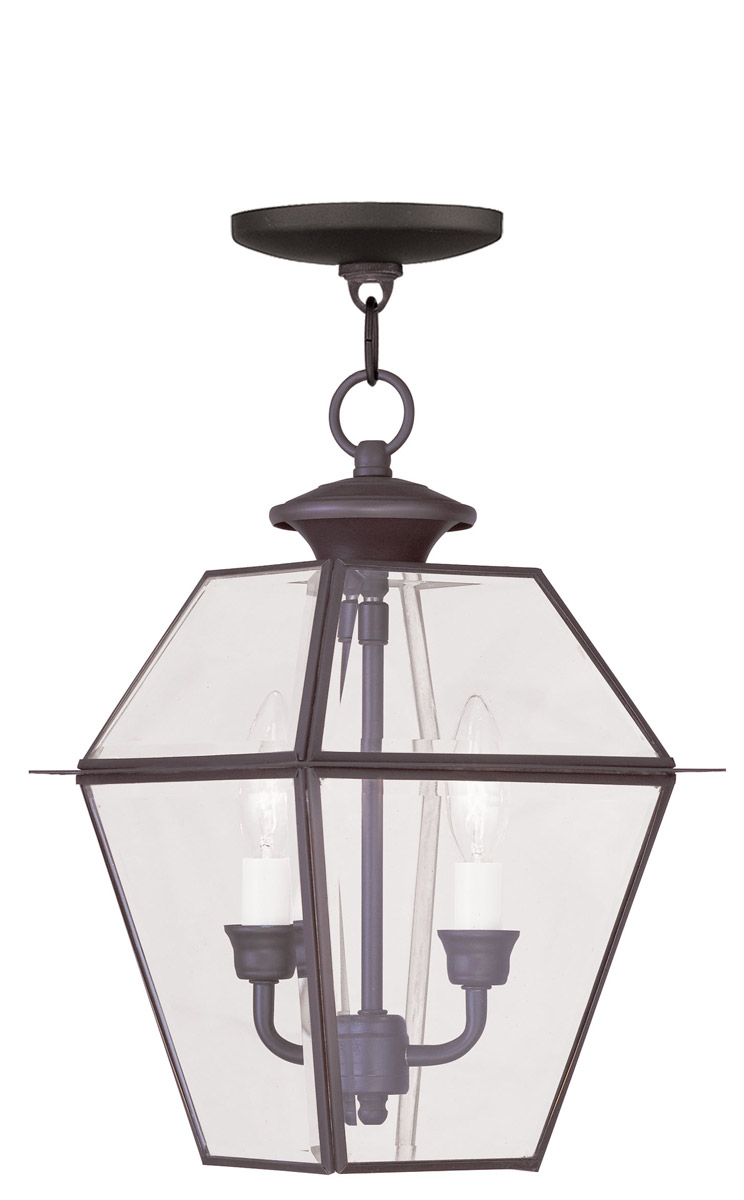 Westover 2 Light 9 inch Bronze Outdoor Pendant Lantern