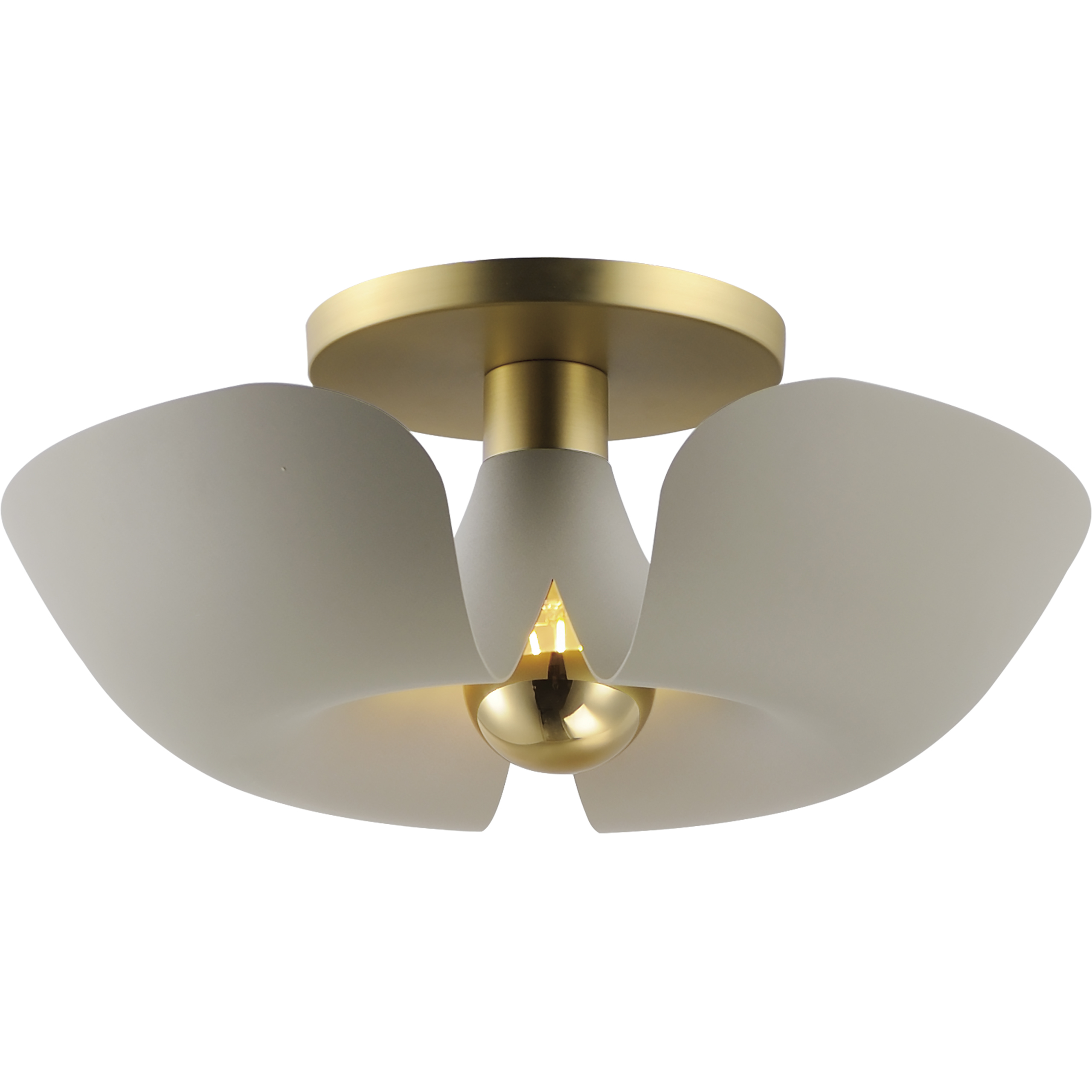 Poppy LED 17.75 inch Silver Gold and Satin Brass Flush Mount Ceiling Light