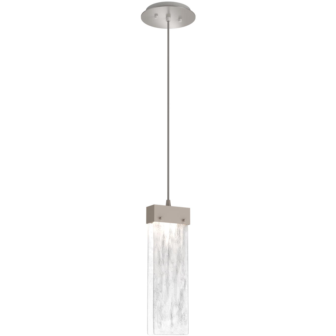 Parallel LED 2.3 inch Beige Silver Pendant Ceiling Light in 3000K LED, Metallic Beige Silver, Clear Granite