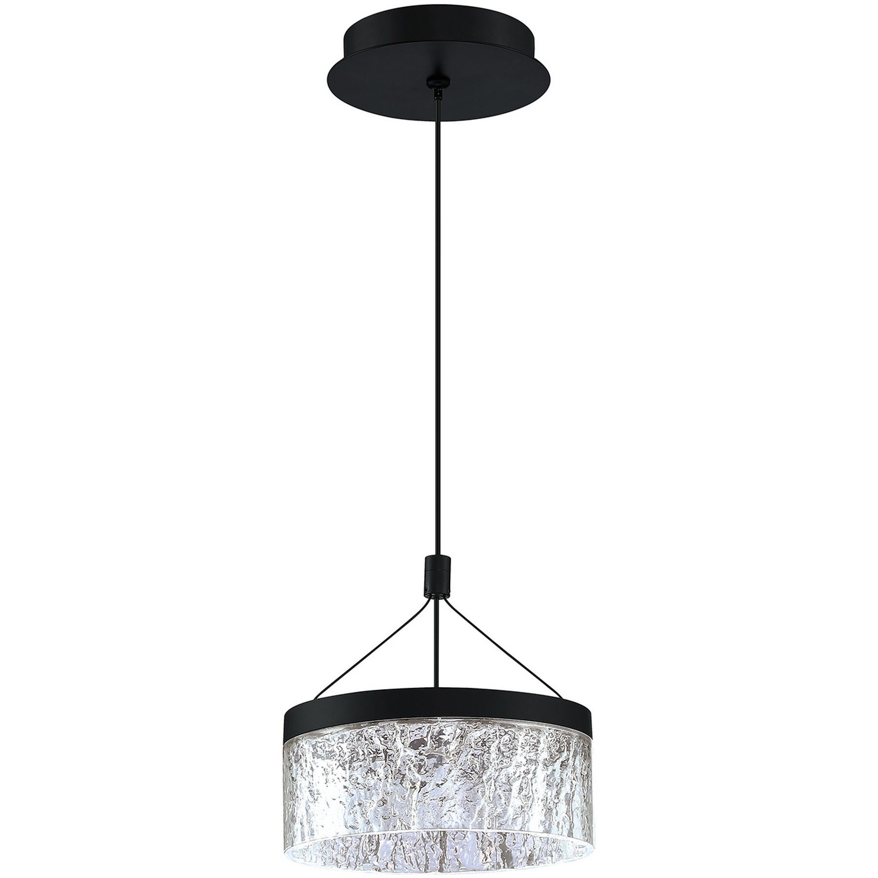 Kendal Lighting Arctic Ice 1 Light 8 inch Black Pendant Ceiling Light PF315-BLK - Open Box