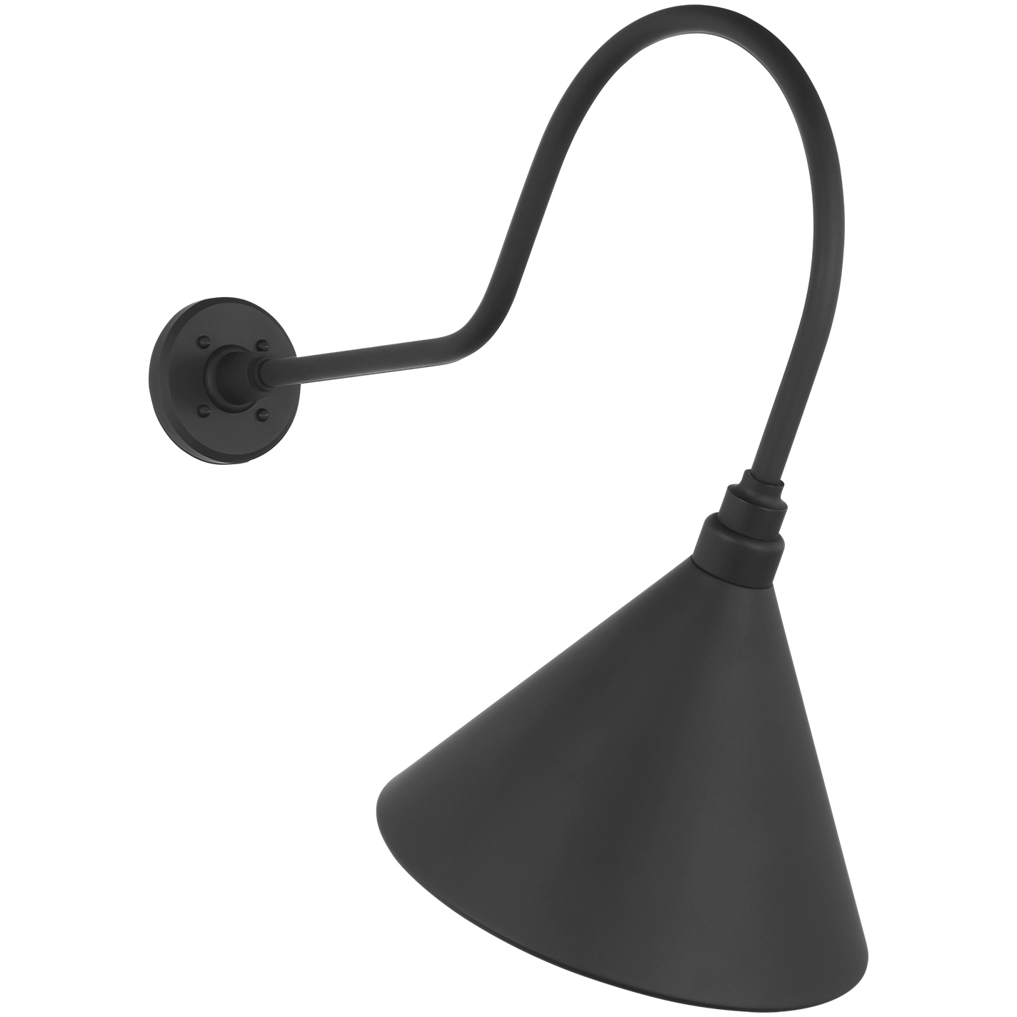 Thomas O'Brien Academy Barn Light LED 24.25 inch Matte Black Angled Flynn Barn Light in 12.5" Matte Black Conical Savannah Shade