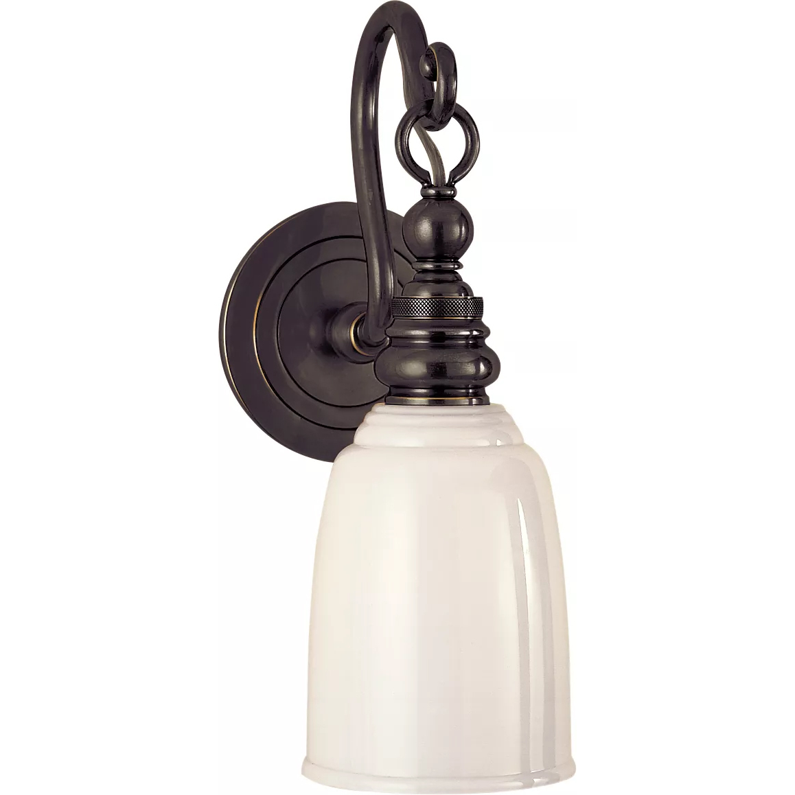 Chapman & Myers Boston 1 Light 4.75 inch Bronze Loop Arm Bath Sconce Wall Light in White