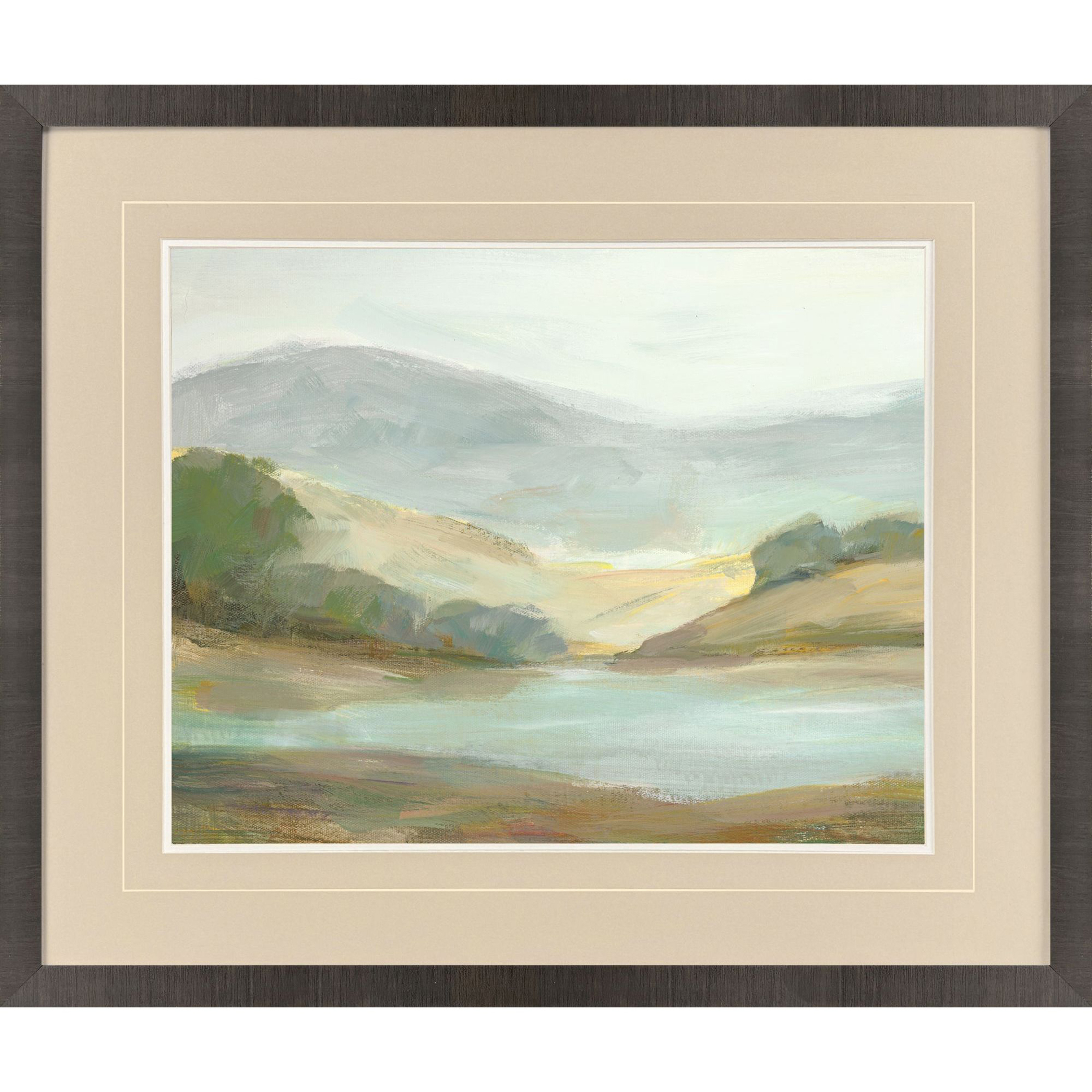 Plein Air Hills Blue and Green and Brown Framed Art, Propac
