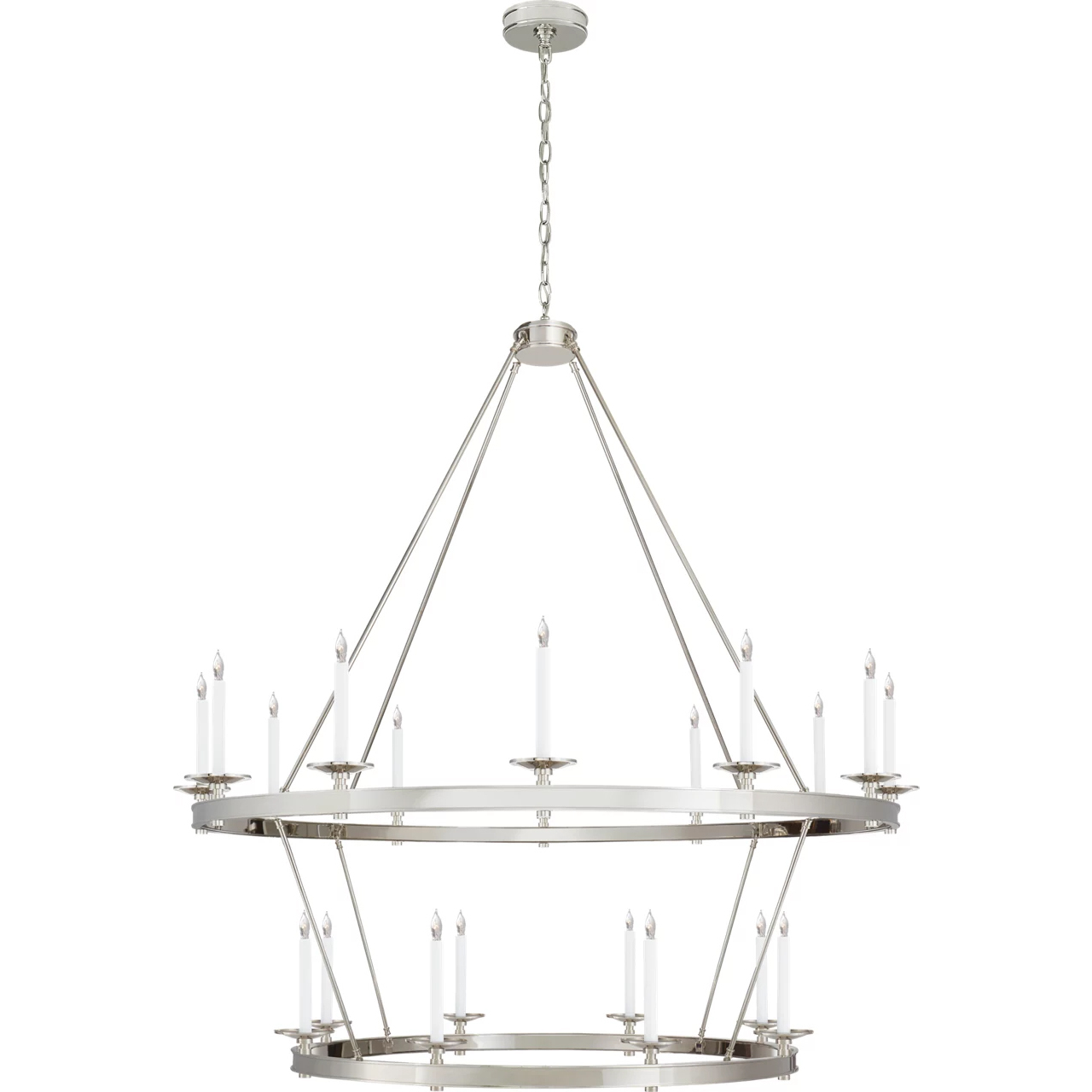 Chapman & Myers Launceton 20 Light 53.25 inch Polished Nickel Two Tiered Chandelier Ceiling Light, Grande