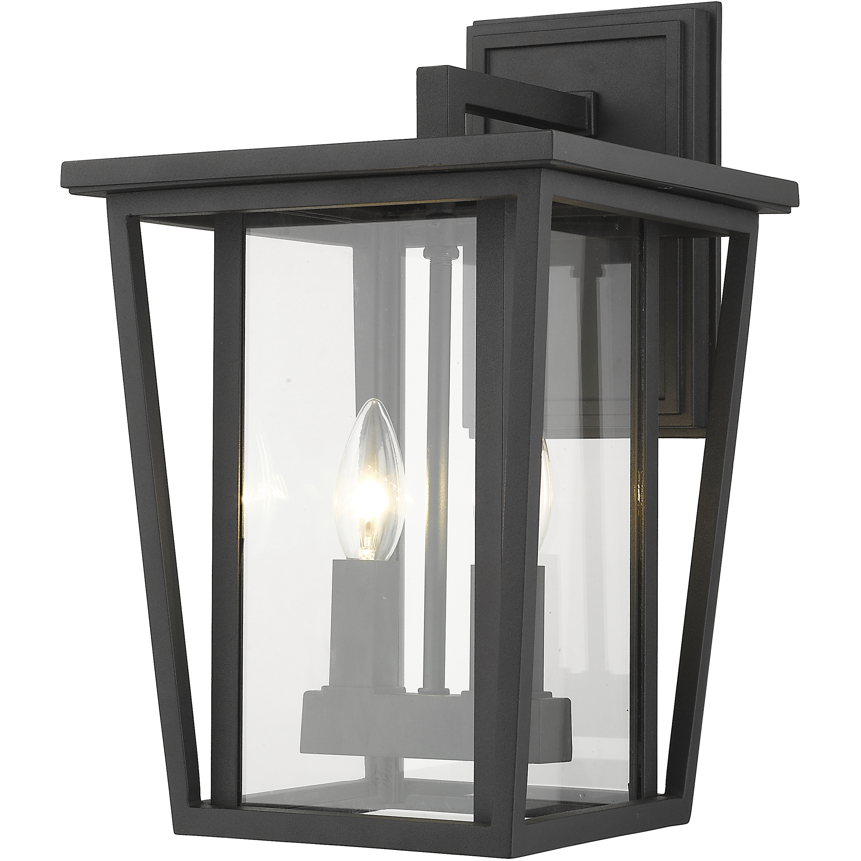 Seoul 2 Light 14.75 inch Black Outdoor Wall Light