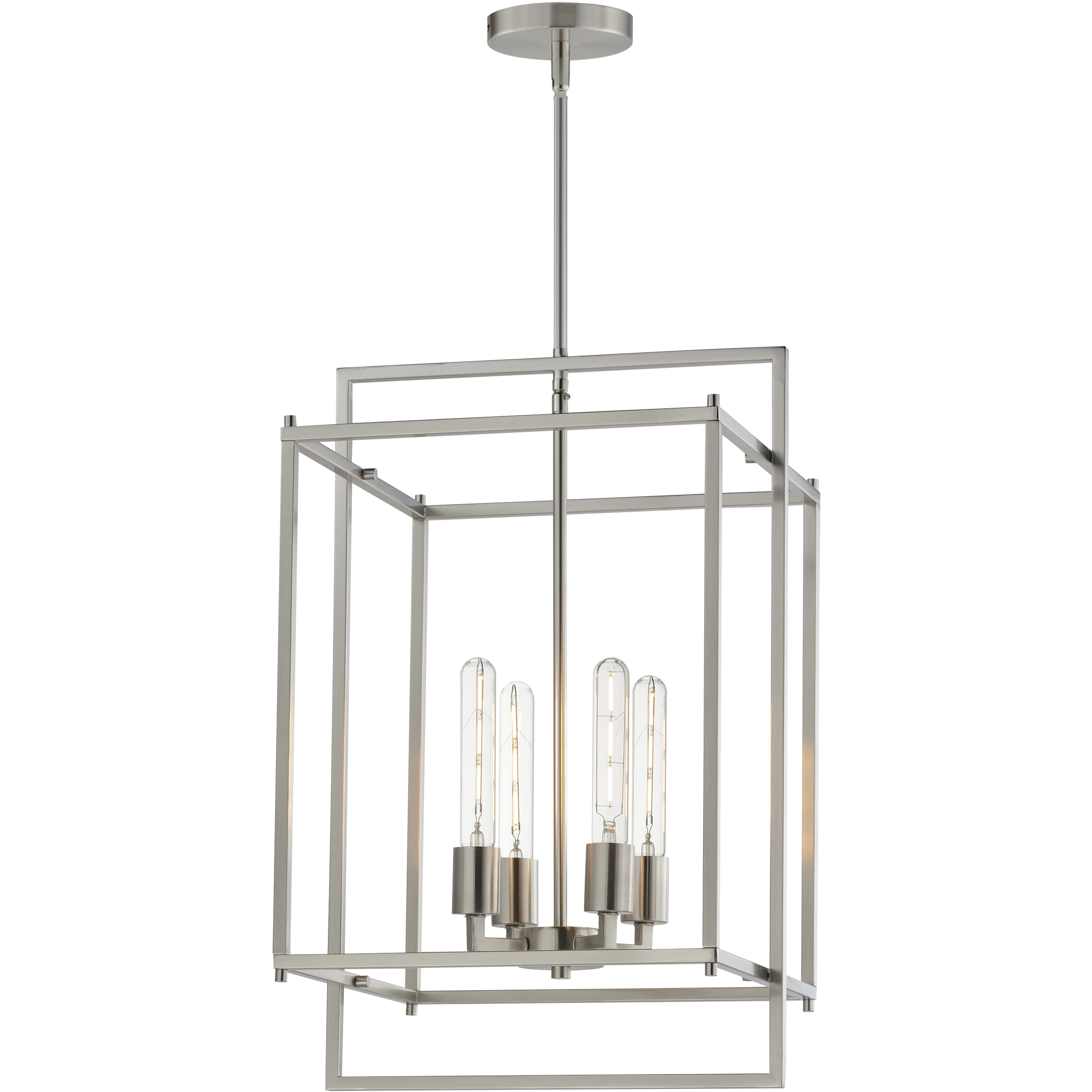 Gridline 4 Light 14 inch Satin Nickel Single Pendant Ceiling Light