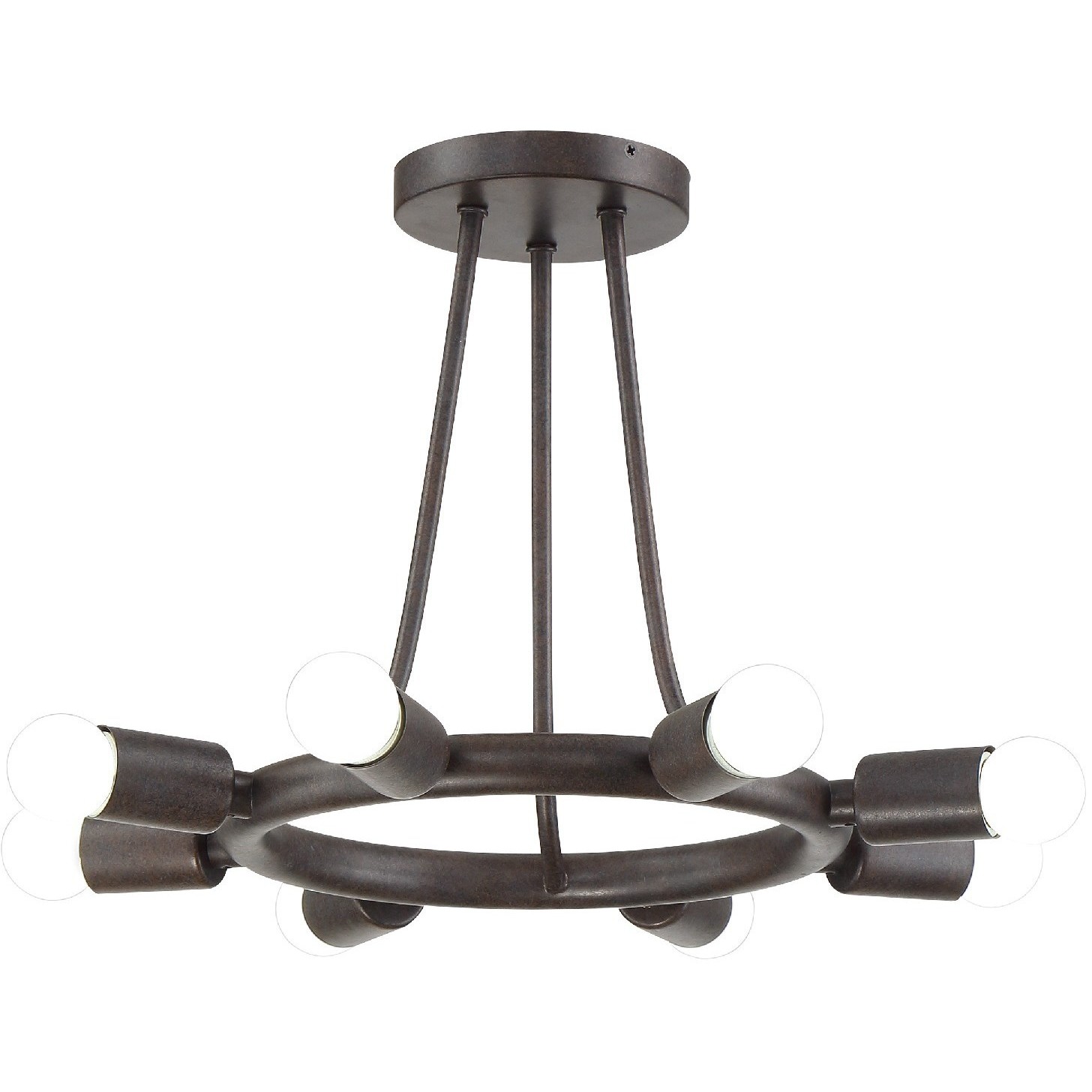 Dakota 8 Light 15 inch Charcoal Bronze Semi Flush Ceiling Light